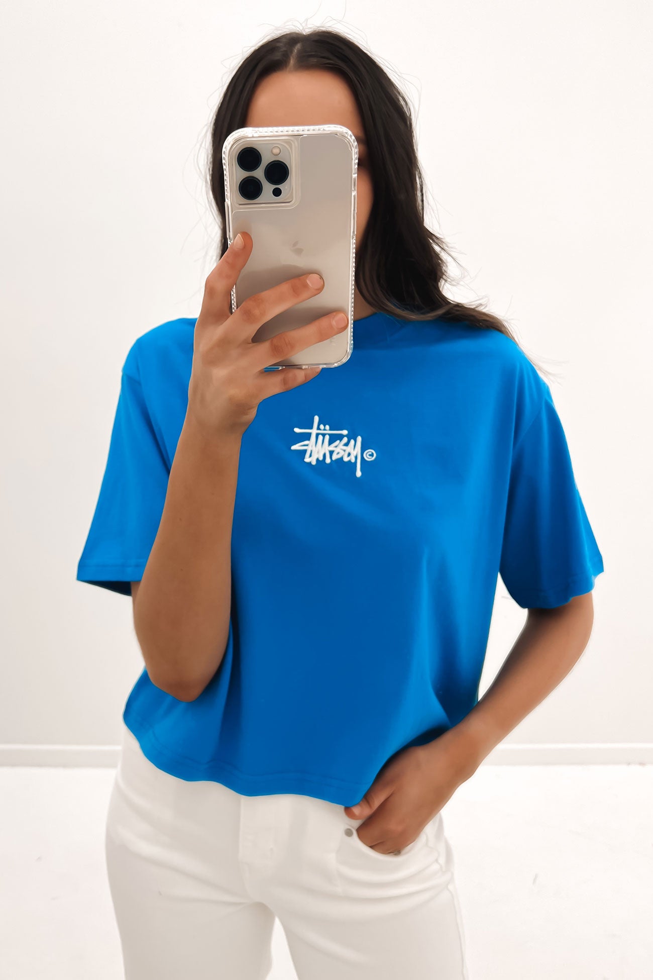 Graffiti Boxy Tee Strong Blue