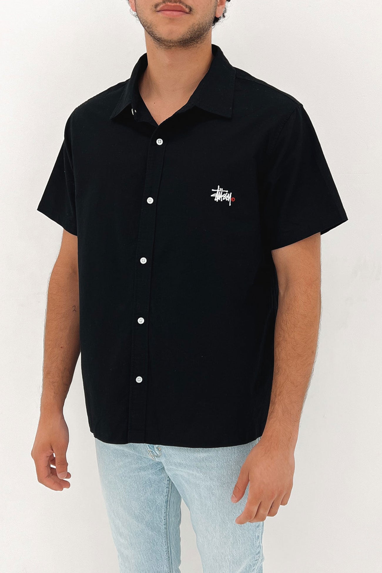 Graffiti Oxford Short Sleeve Shirt Black