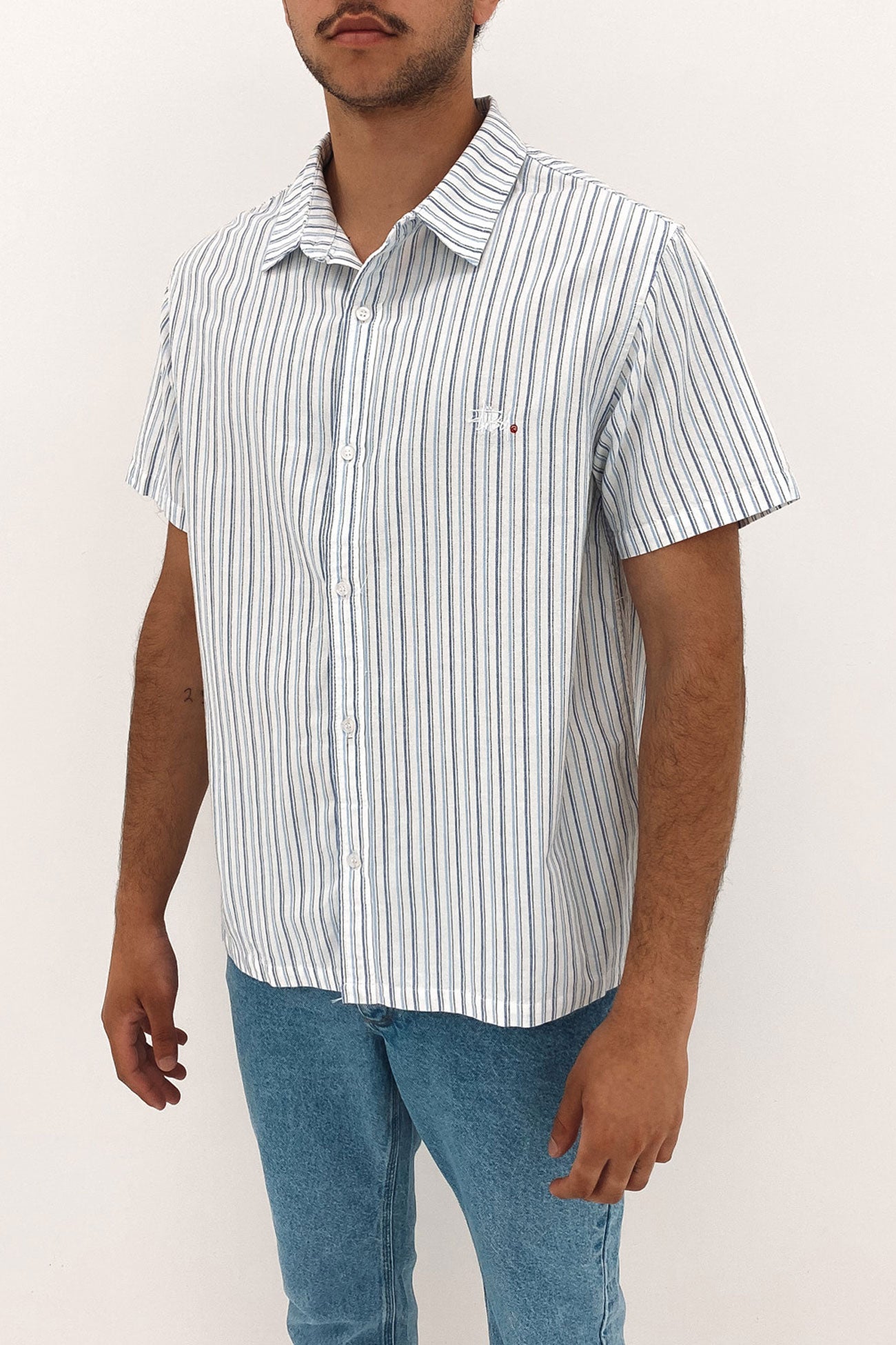 Graffiti Oxford Short Sleeve Shirt Stripe