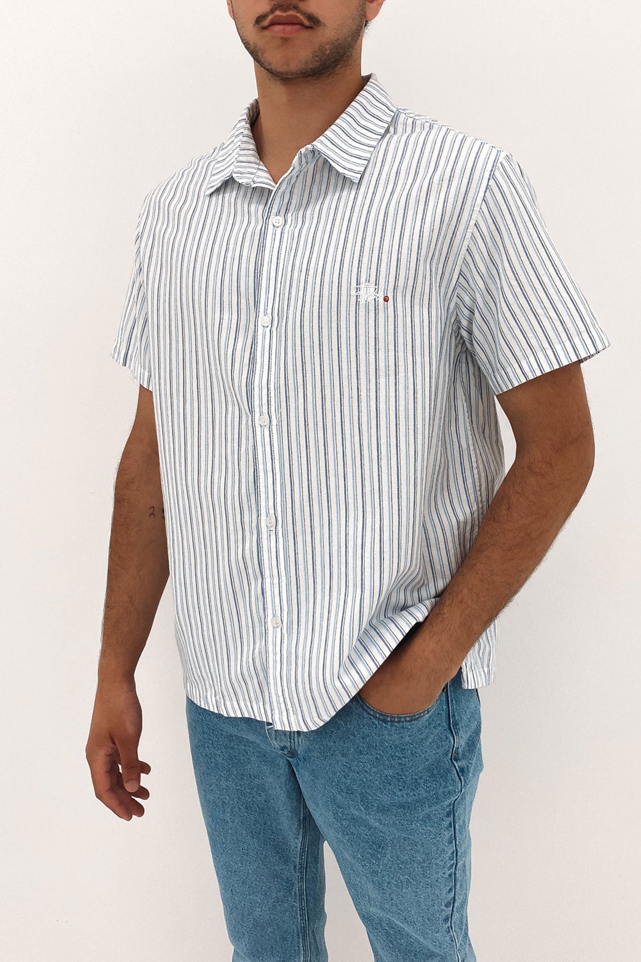 Graffiti Oxford Short Sleeve Shirt Stripe