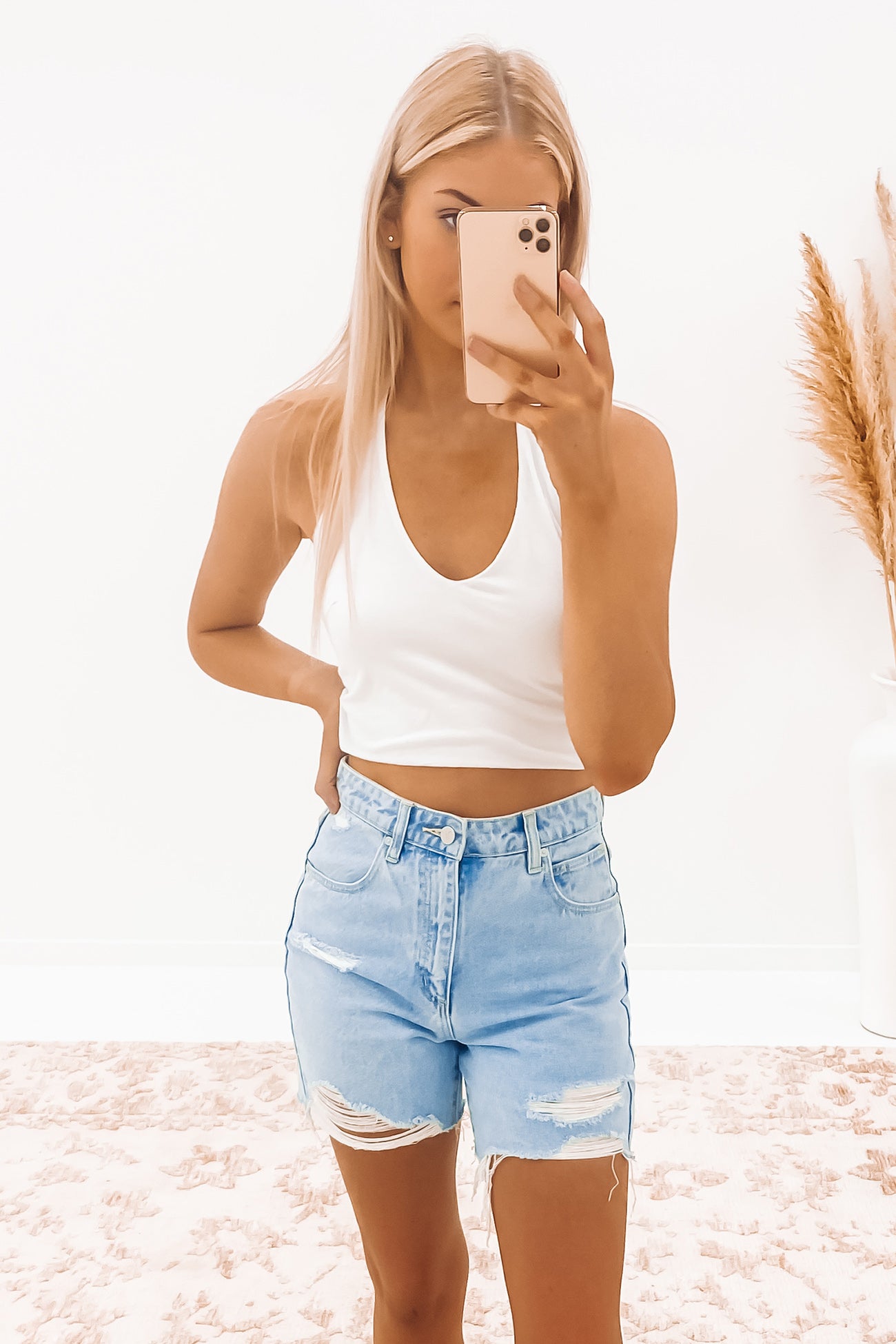 Harlow Halter Top White