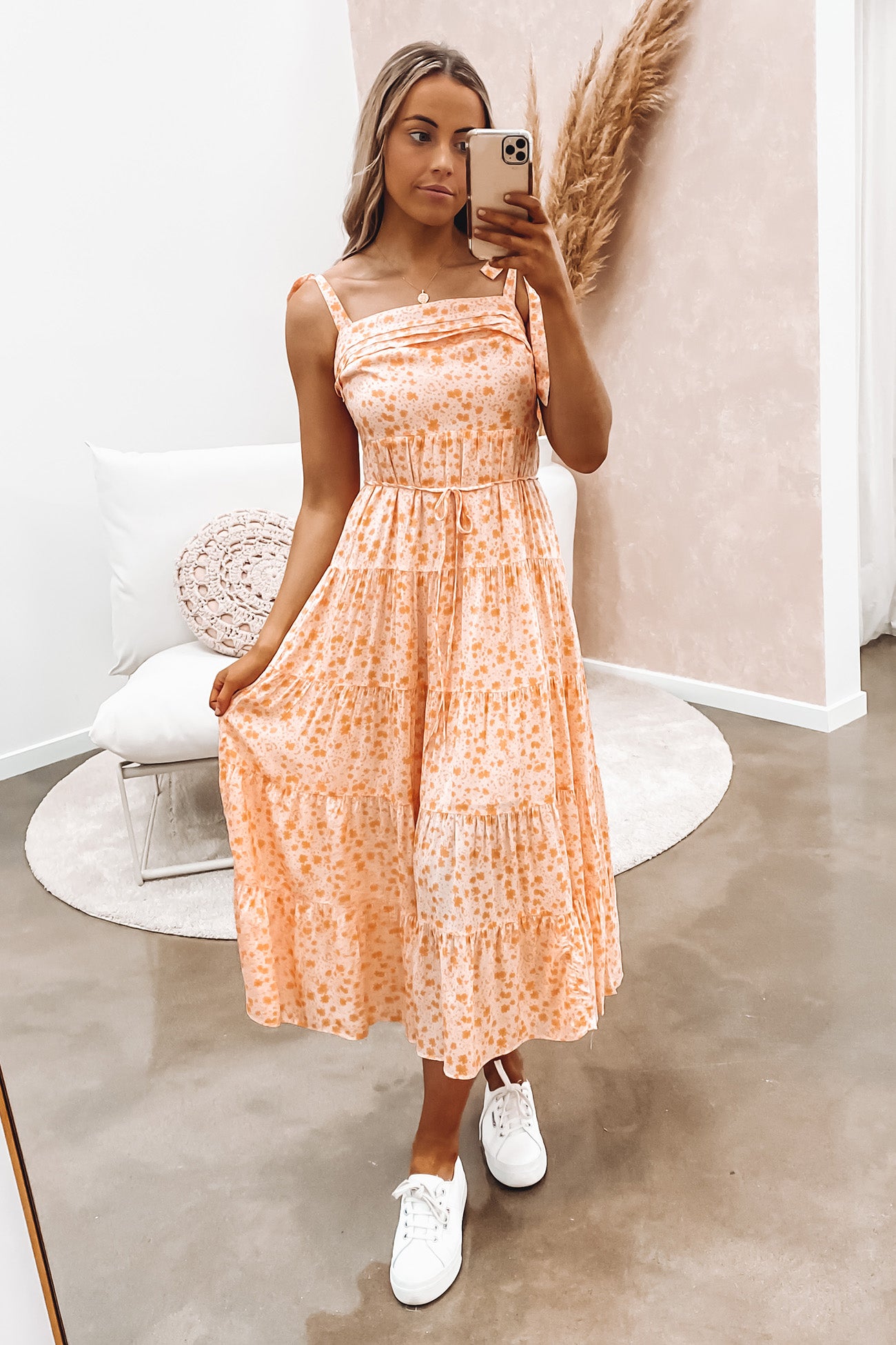 Holly Midi Dress Orange