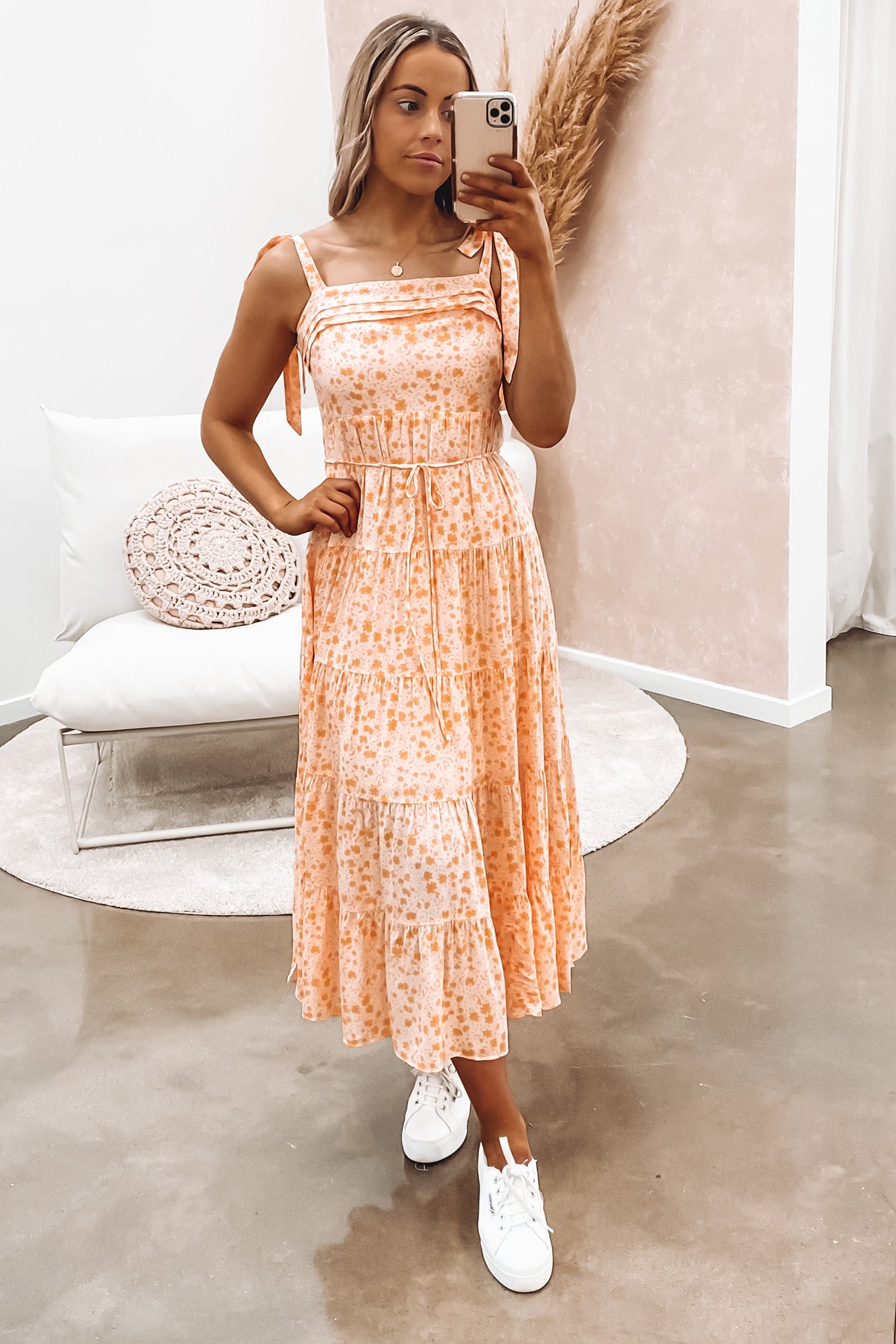 Holly Midi Dress Orange