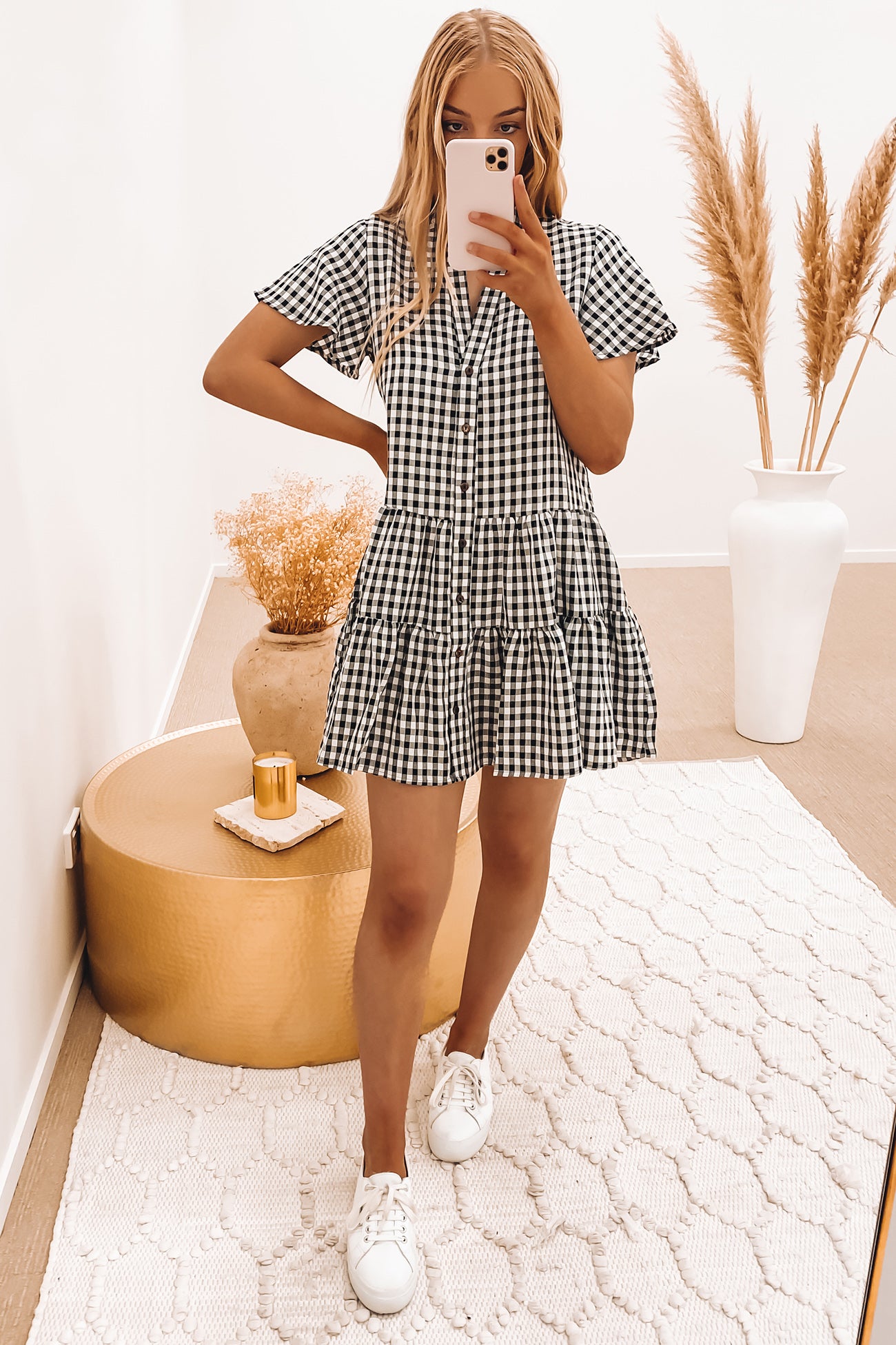 Huxley Mini Dress Black Gingham