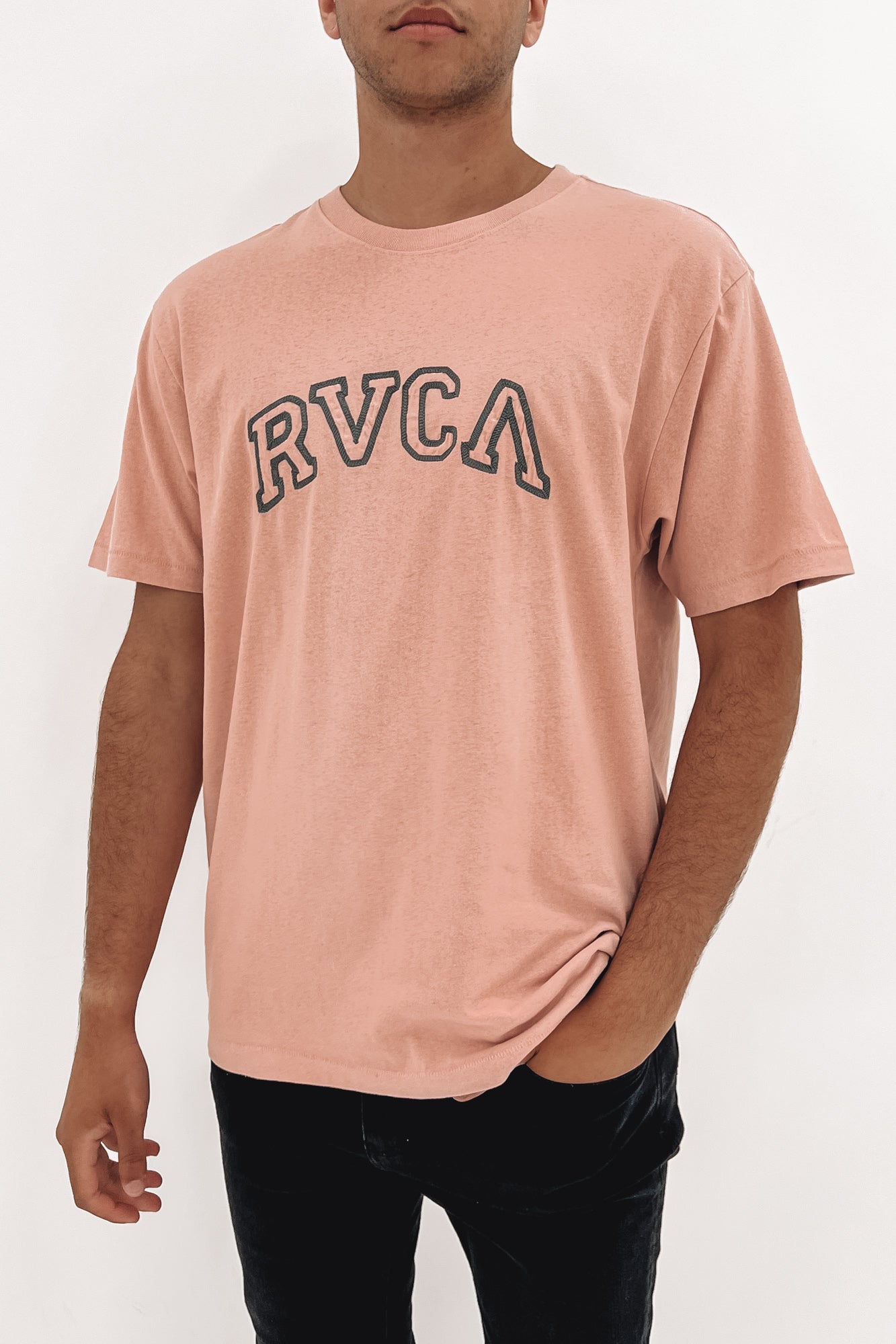 RVCA Teamster Short Sleeve Tee Pale Mauve
