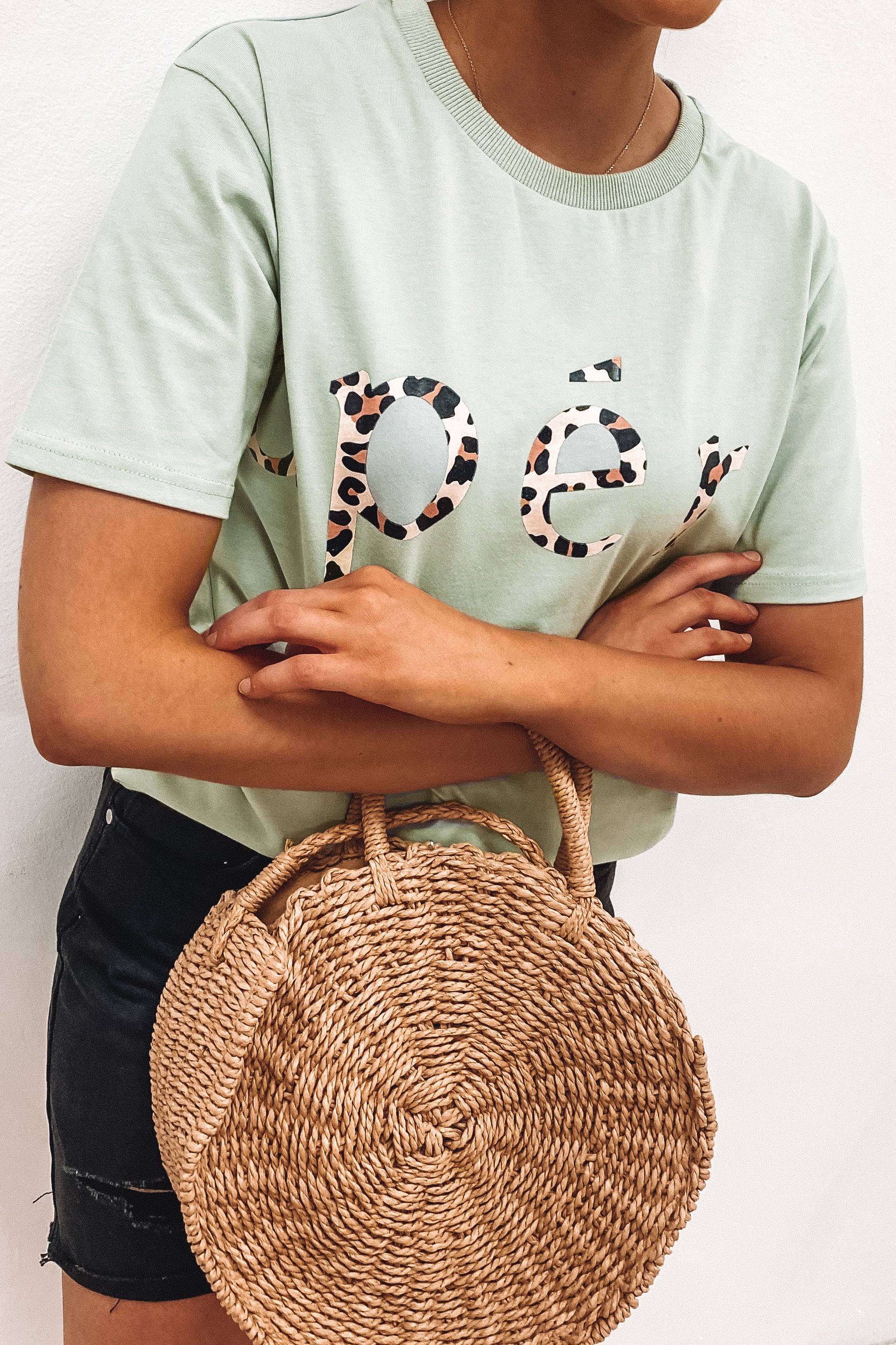JJ Leopard Printed Tee Sage