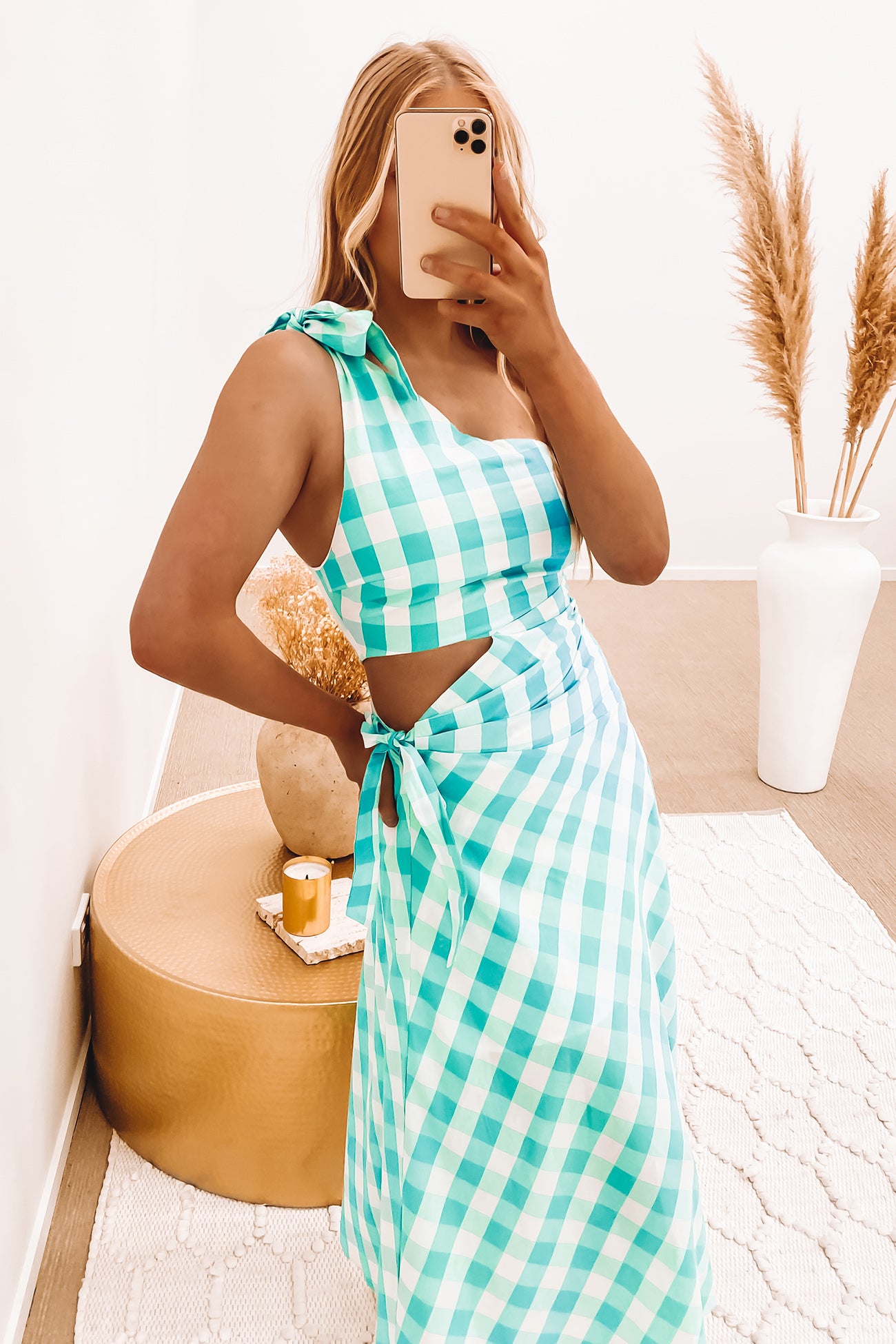 Jameson Midi Dress Green Check