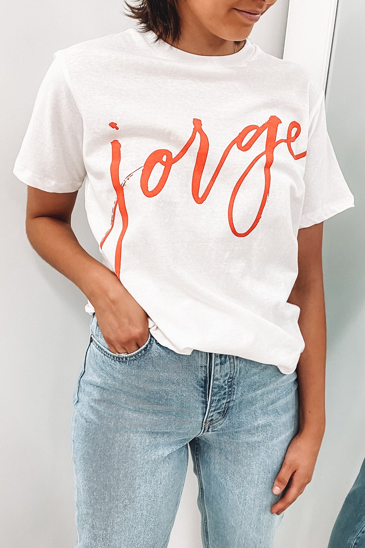 Jorge Sign Here Tee Vintage White
