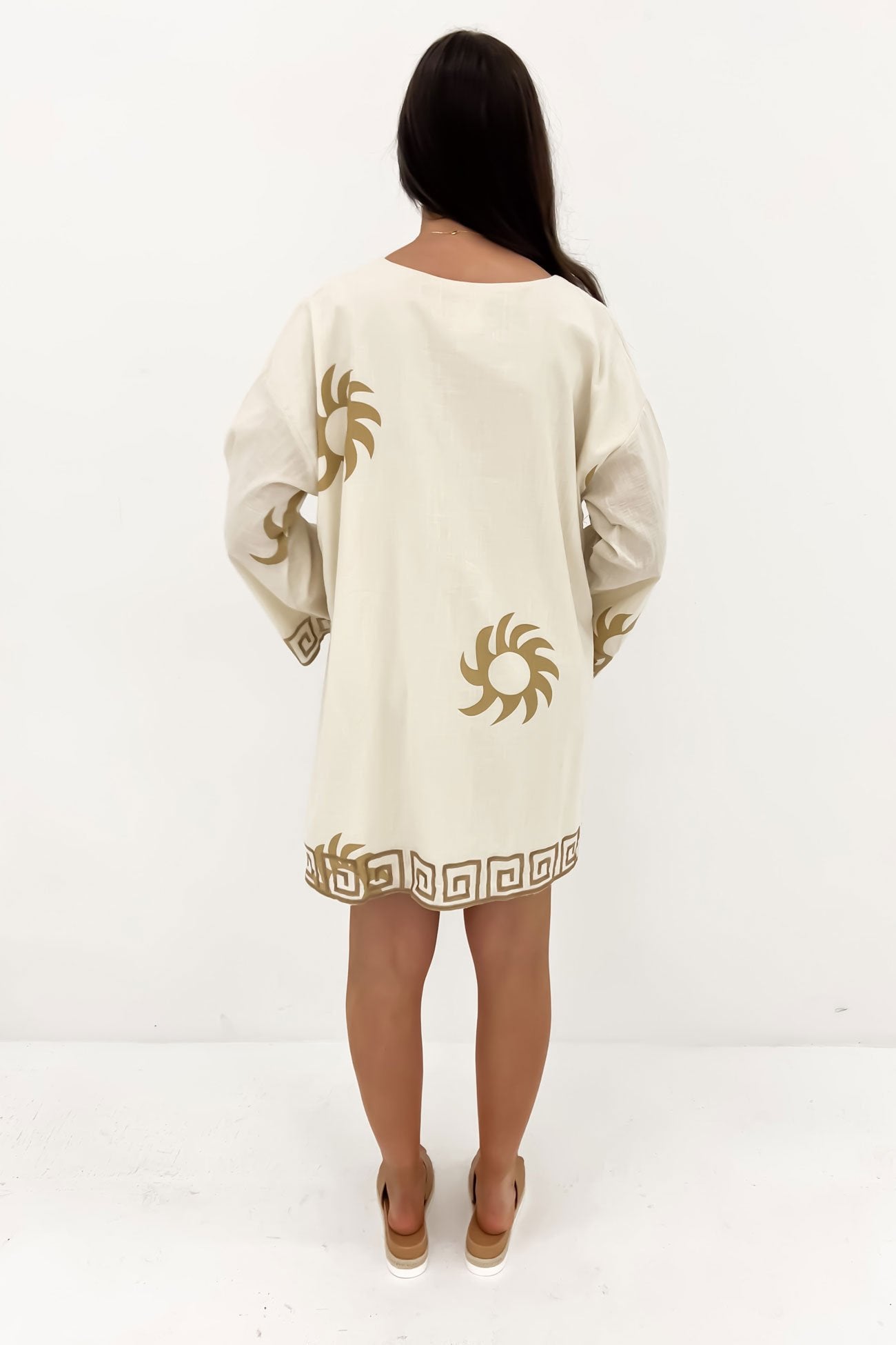 Kaitlyn Mini Dress Beige Brown