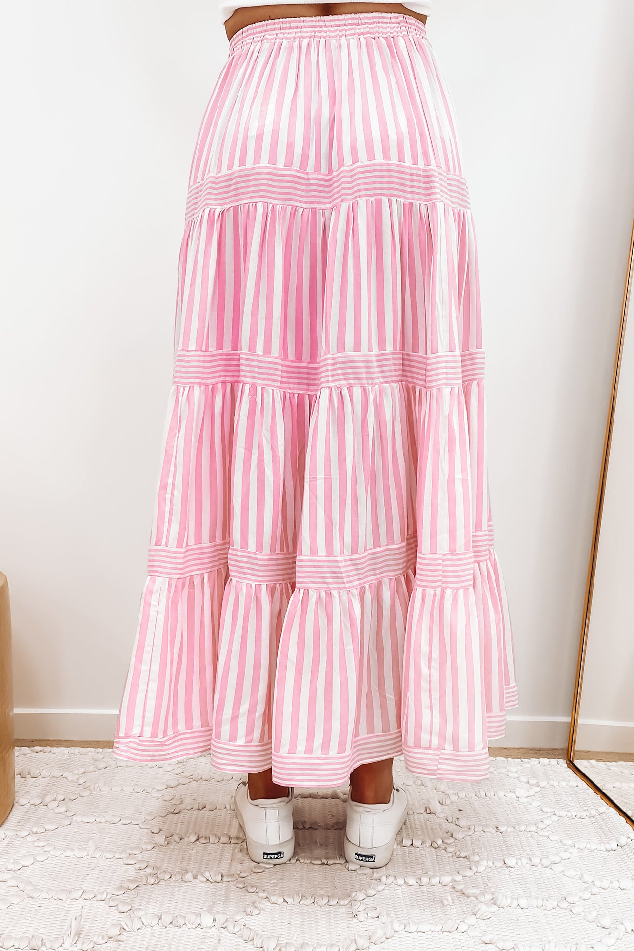 Keegan Maxi Skirt Pink Stripe
