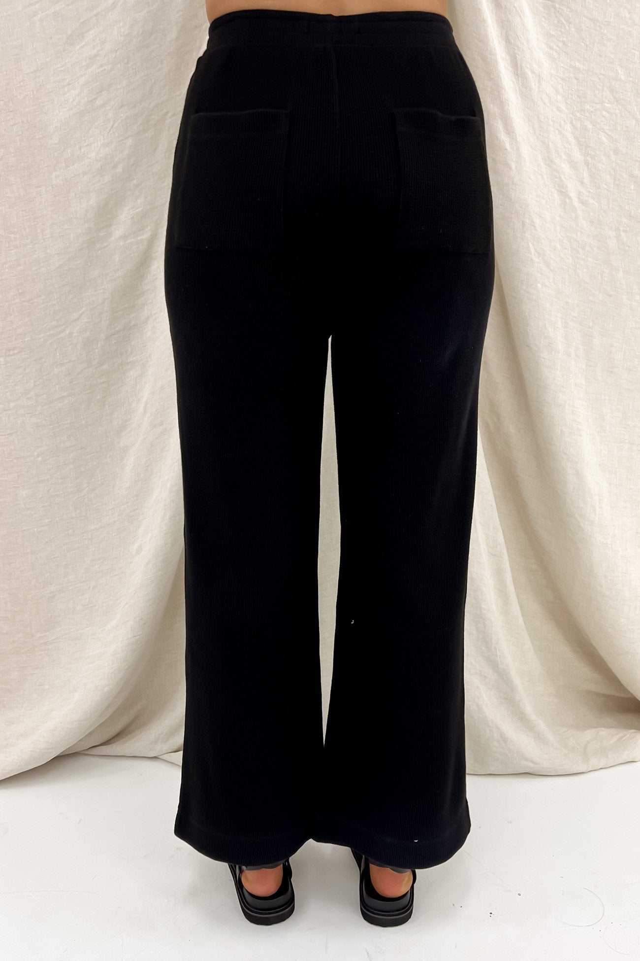 Kin Waffle Culotte Black