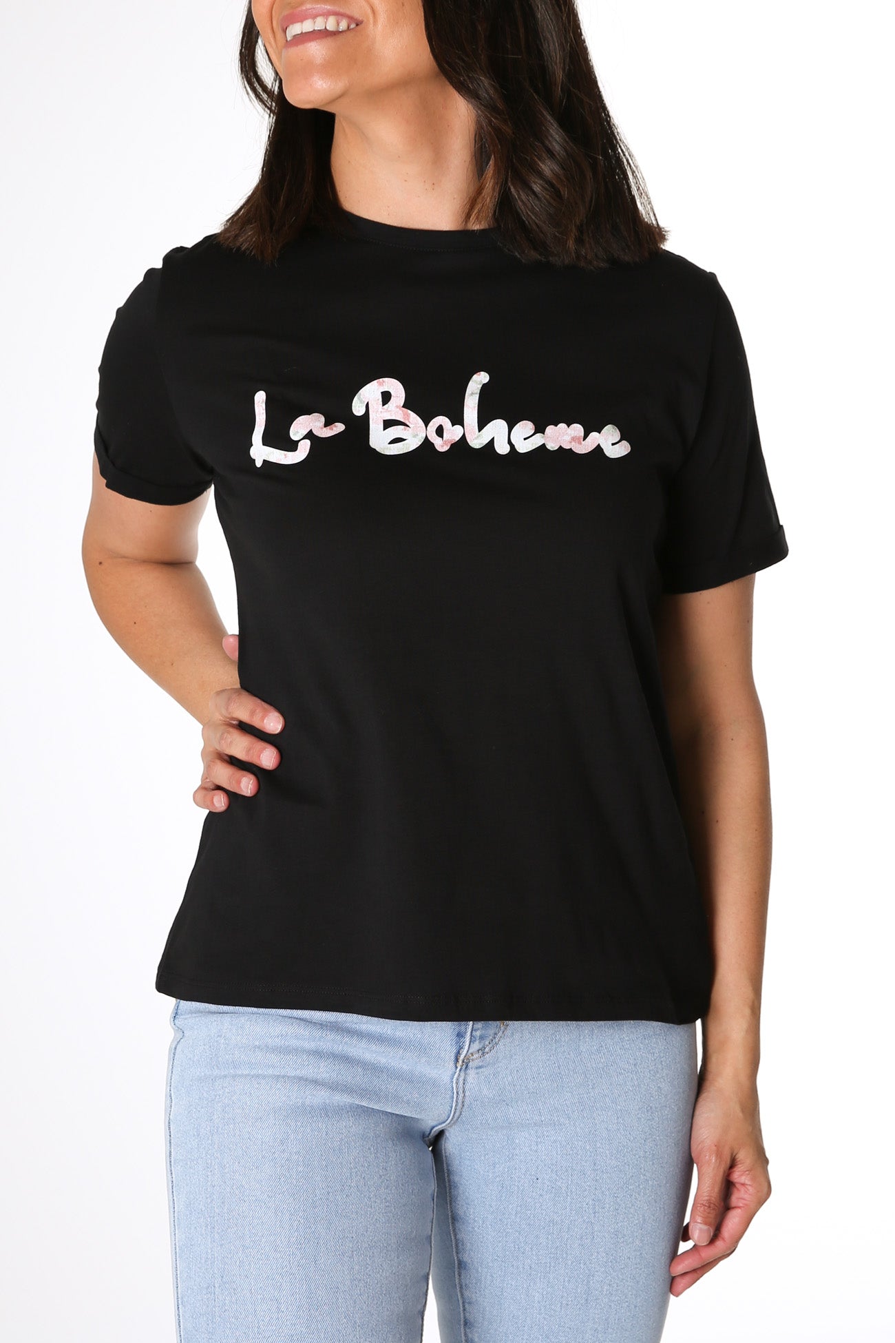 La Boheme Tee Black Floral