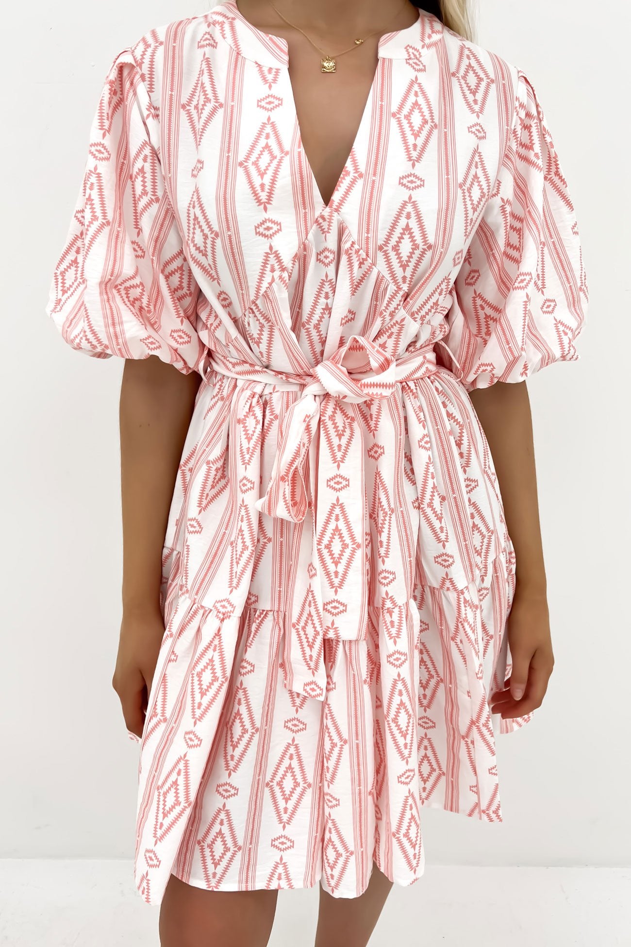 Lazlo Mini Dress Pink White