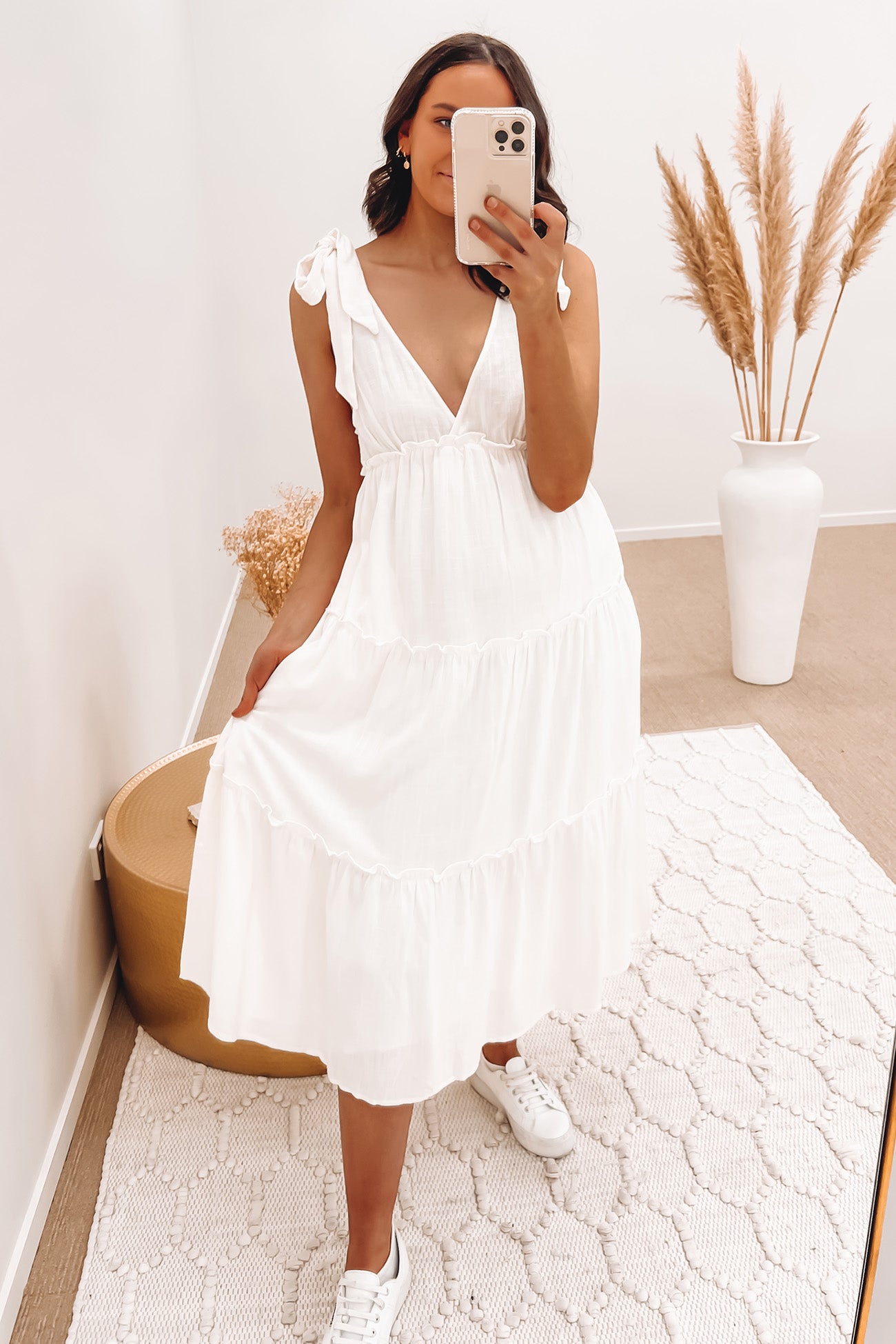 Letitia Midi Dress White