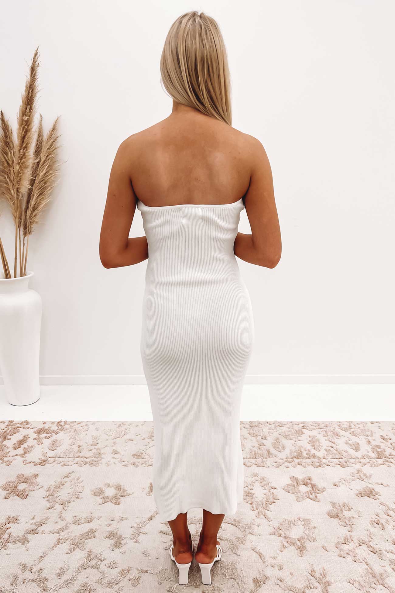 Mackinley Ribbed Maxi Dress White