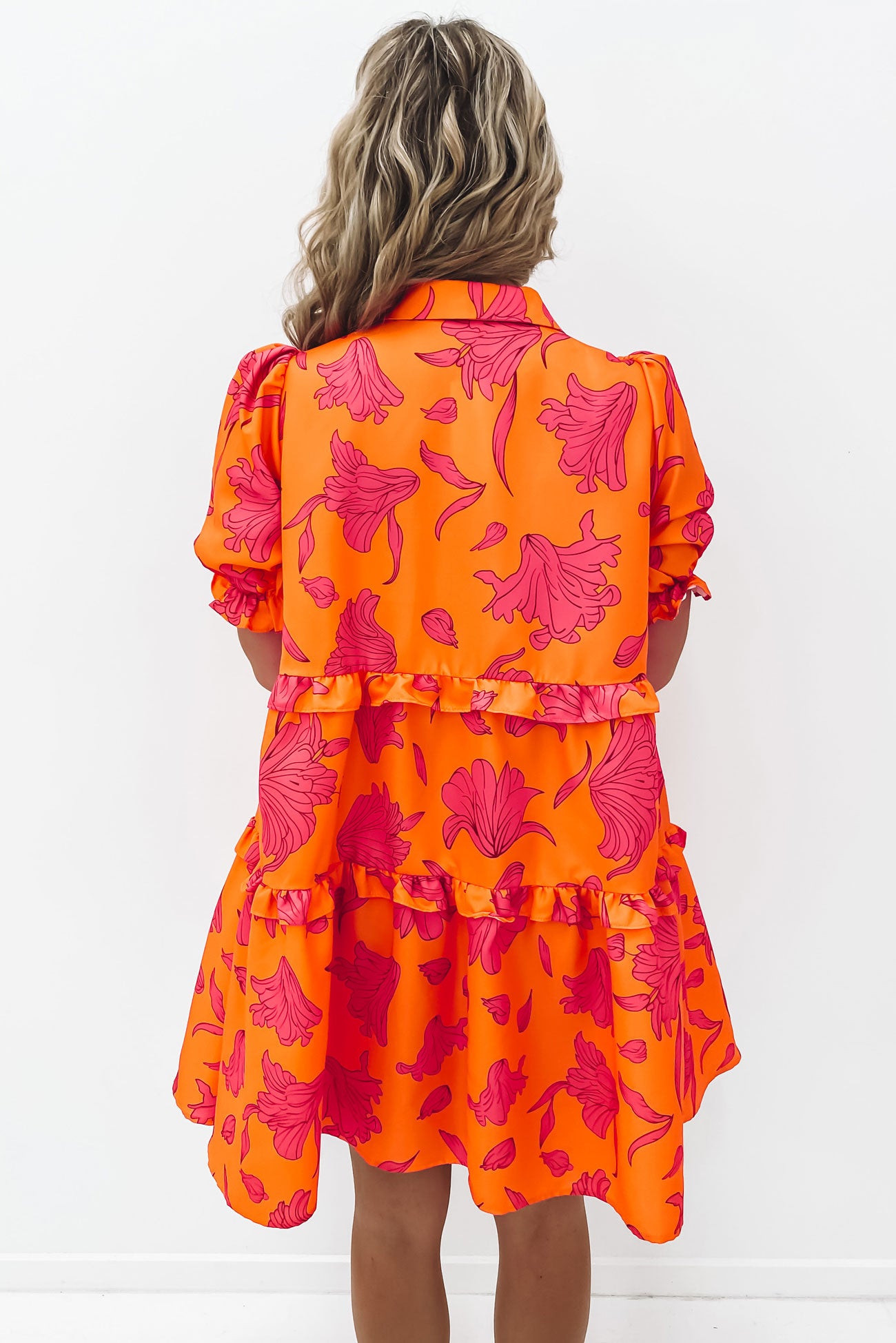 Maddie Mini Dress Orange Hot Pink