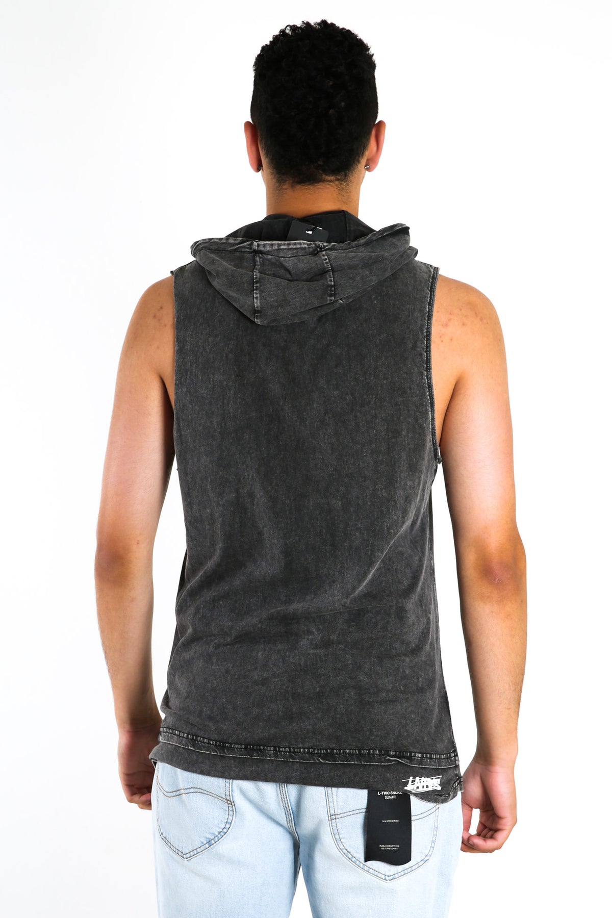 Measured Hooded Muscle Washed Black