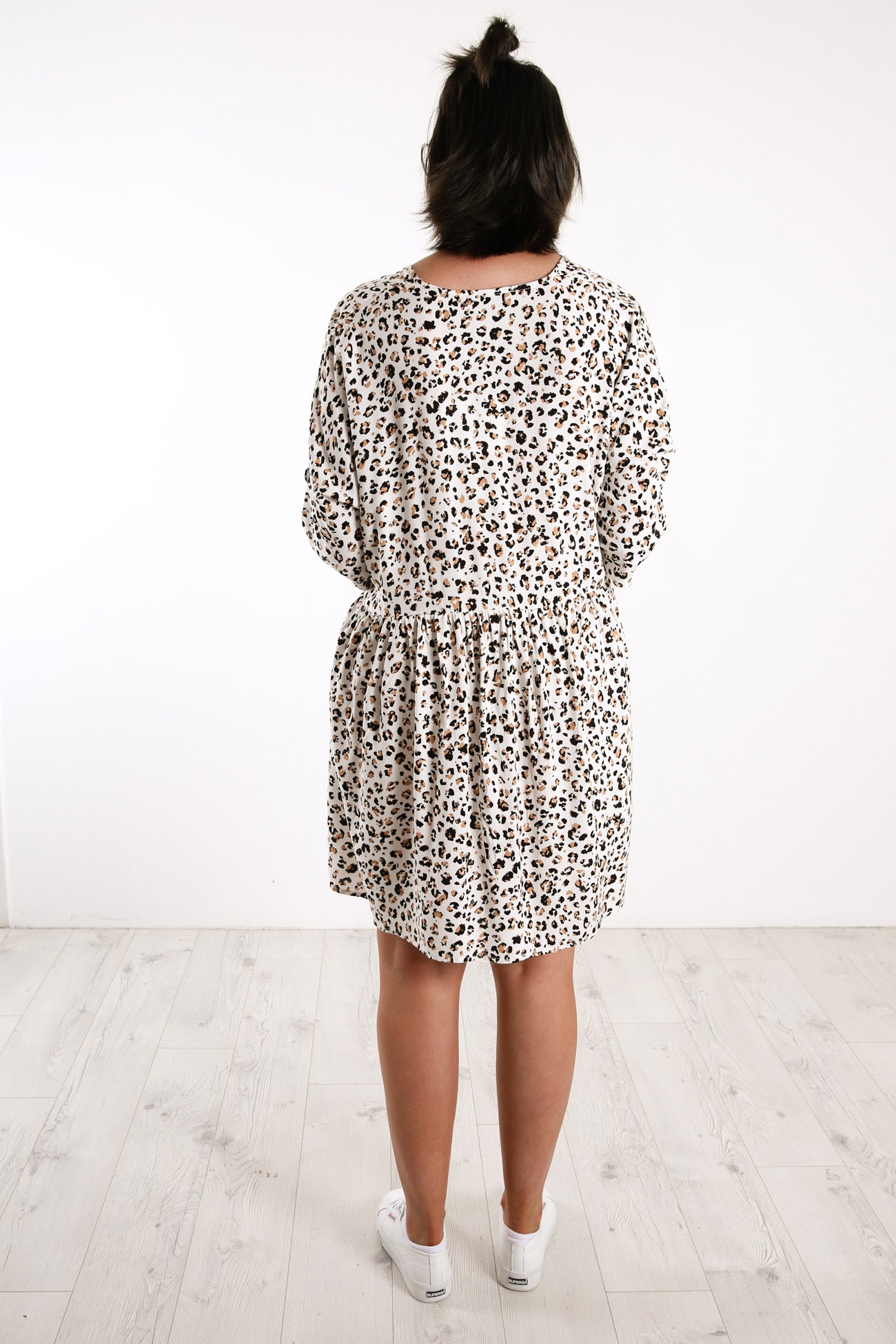 Mercury Dress White Leopard Print