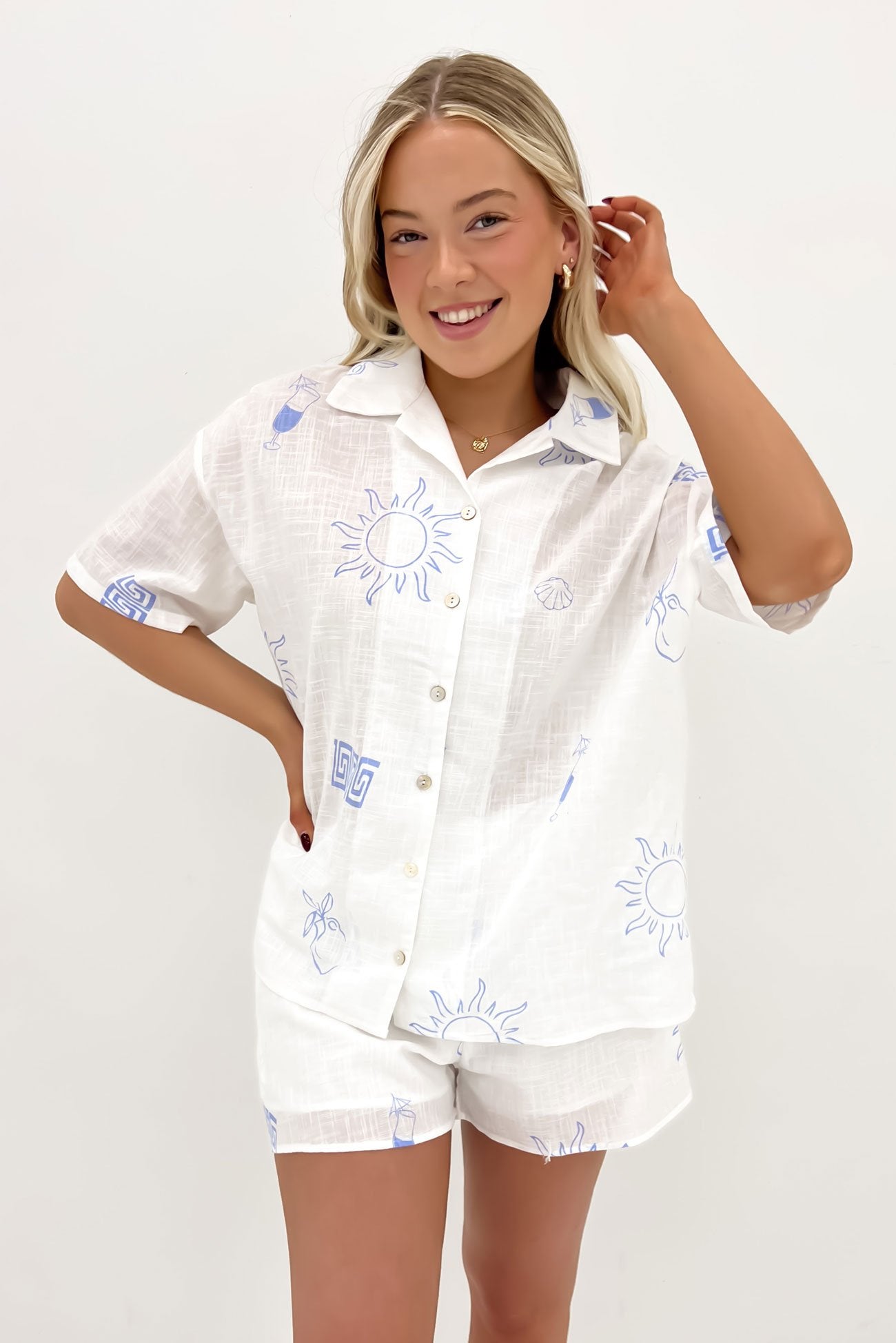 Milos Set White Blue