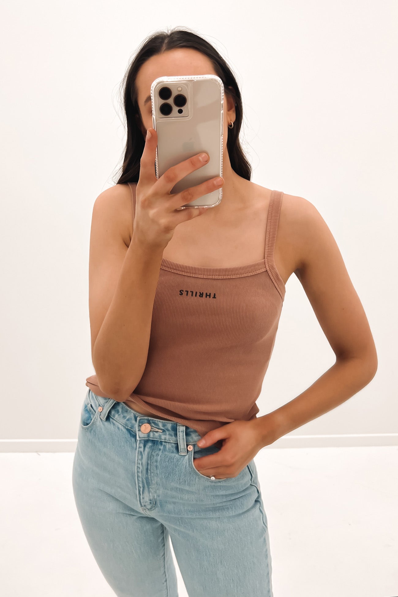 Minimal Thrills Rib Singlet Cork