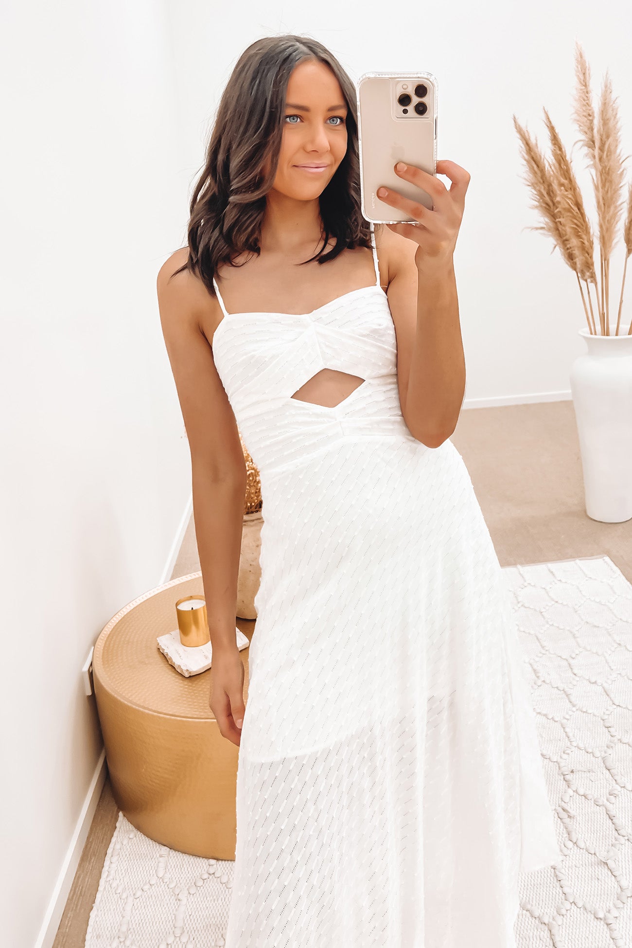 Mona Midi Dress White