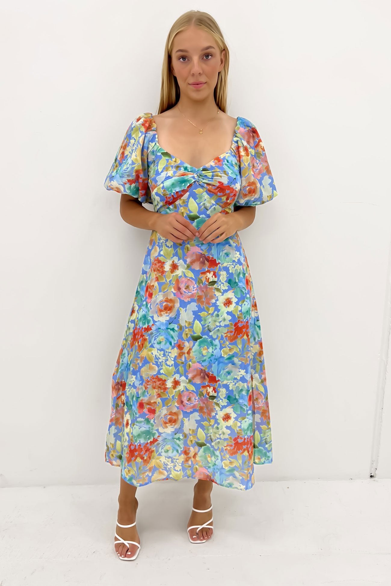 Mylah Midi Dress Blue Rose