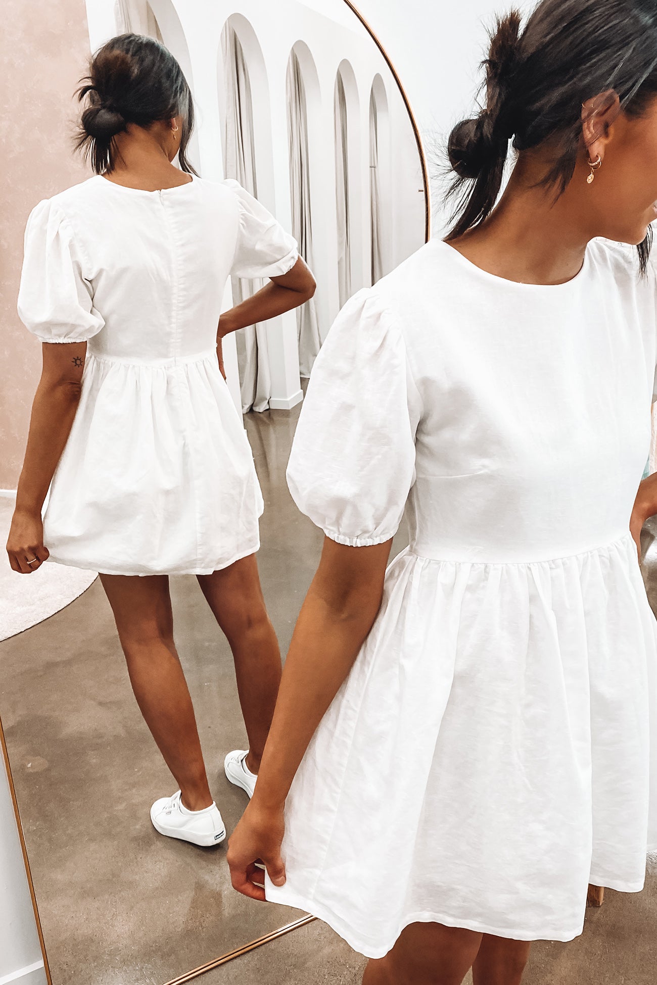 Nima Linen Mini Dress White