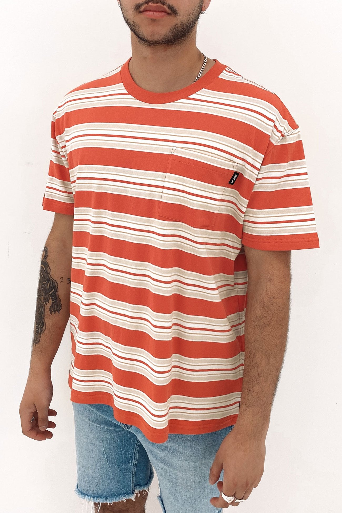 Noah Stripe Tee Burnt Sienna