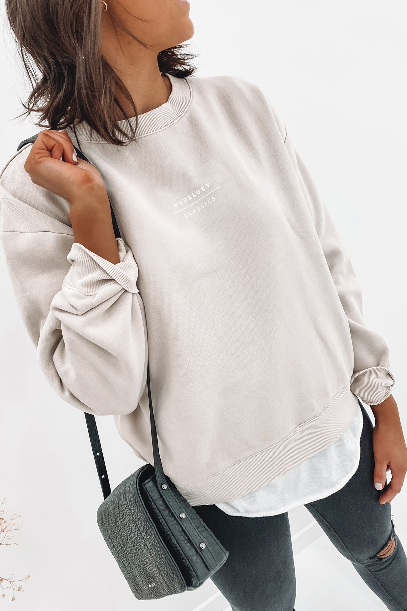 Nude Classics Slogan Sweat Stone