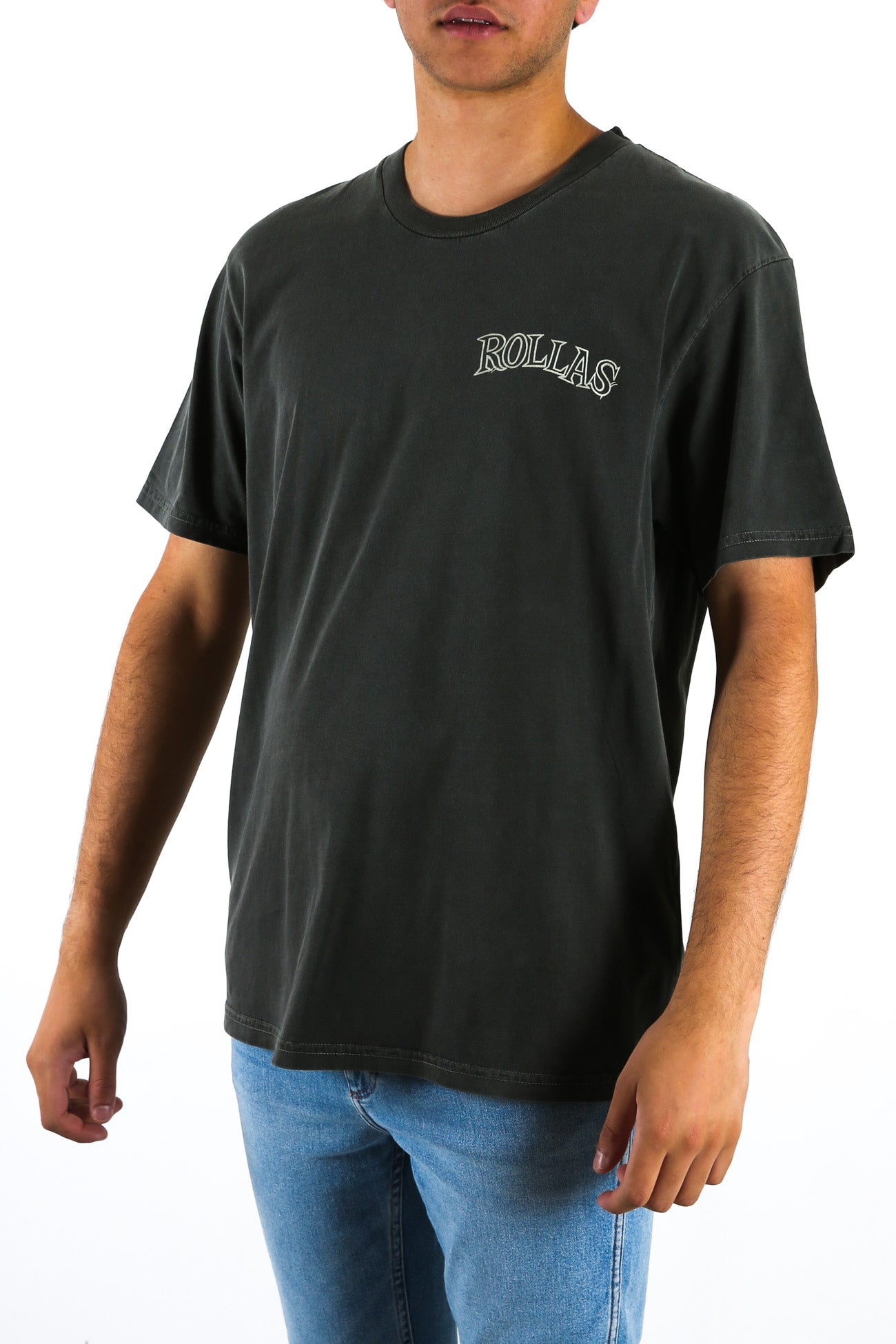 Old Mate Hot Rod Logo Tee Washed Black