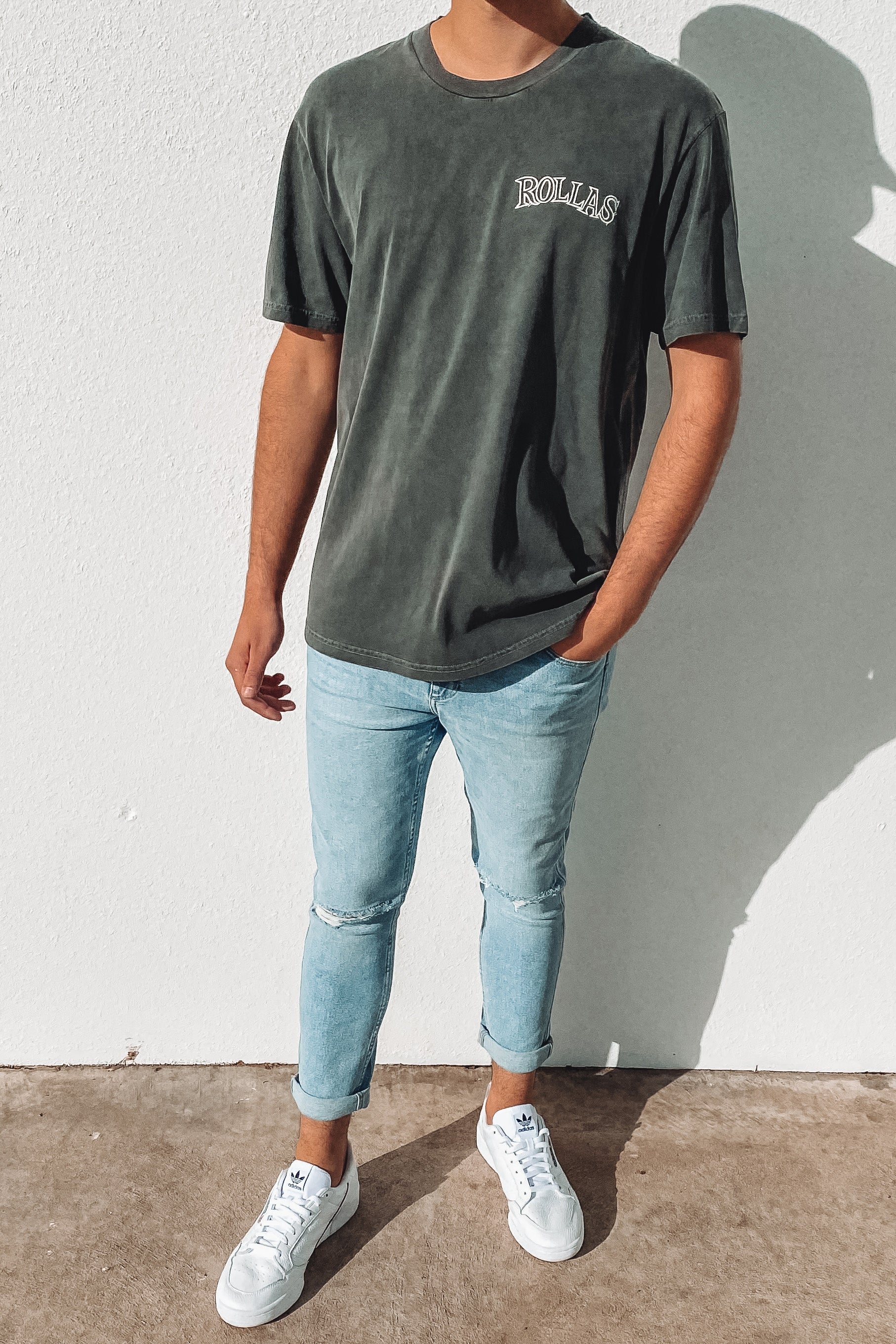 Old Mate Hot Rod Logo Tee Washed Black