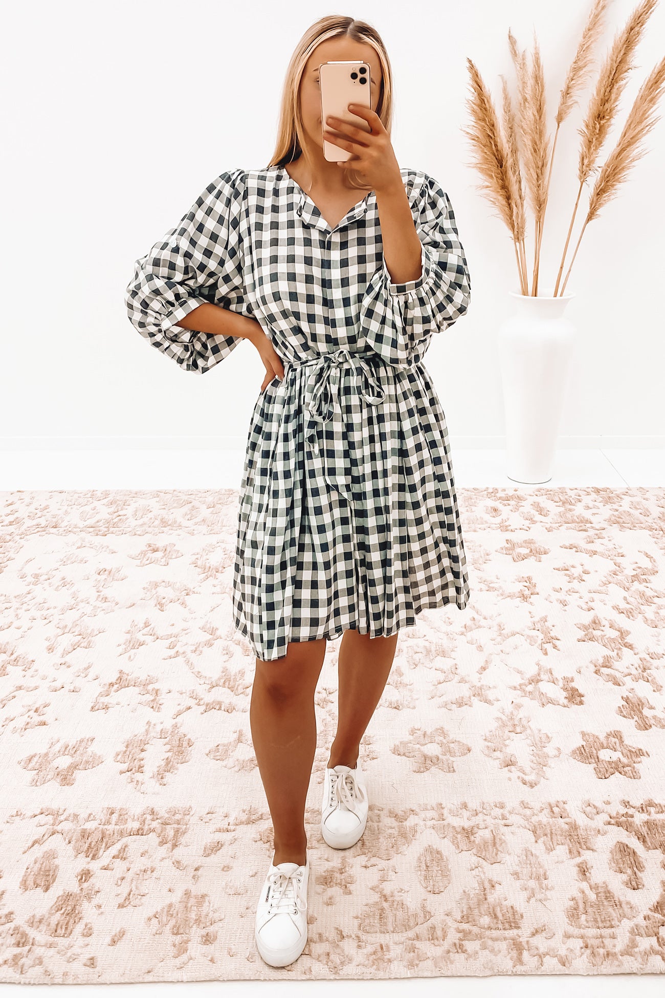 Ollie Mini Dress Black Check