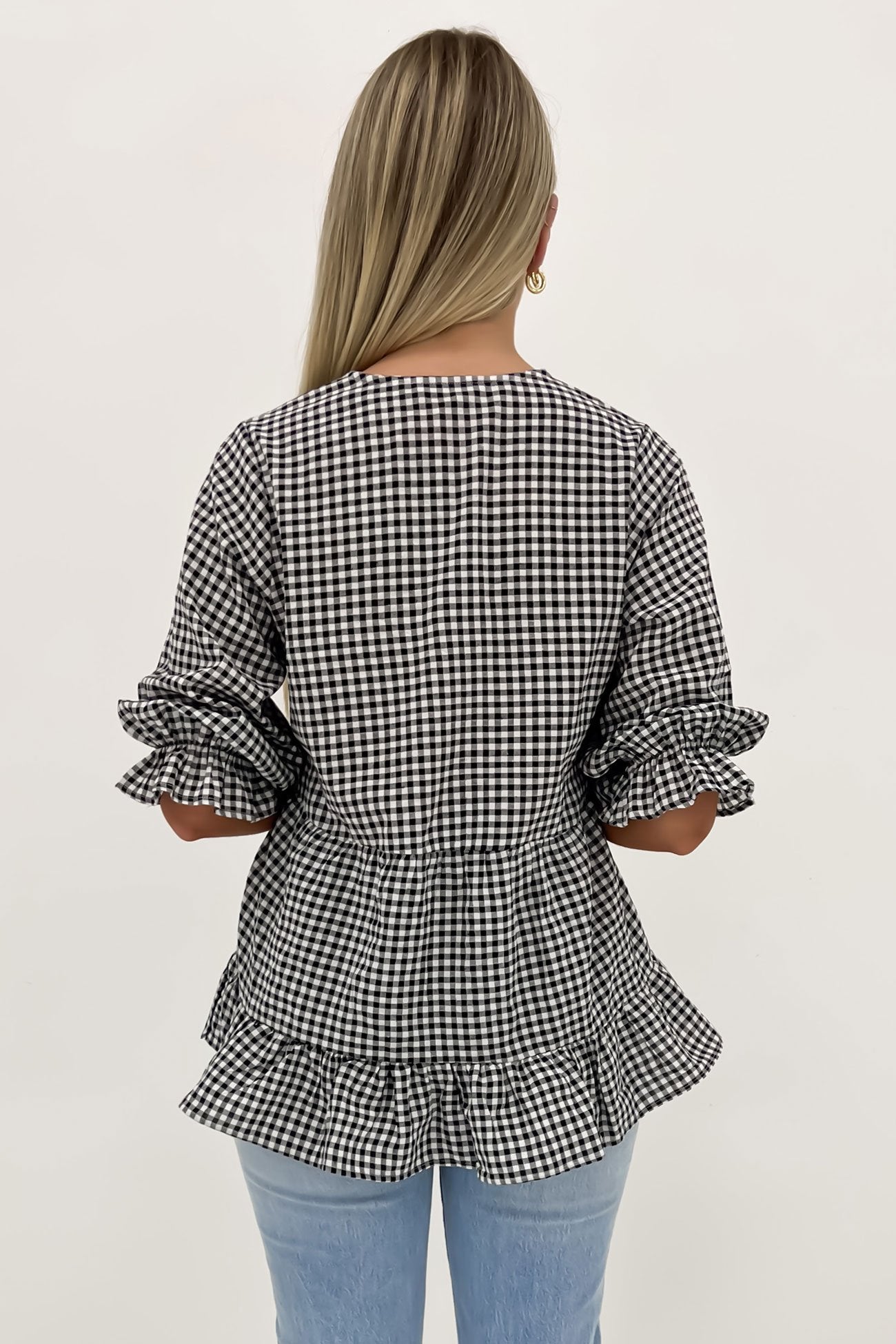 Olly Top Black Gingham