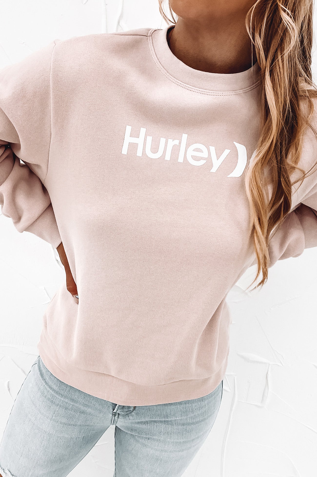 One And Only Oversized Crew Light Coral