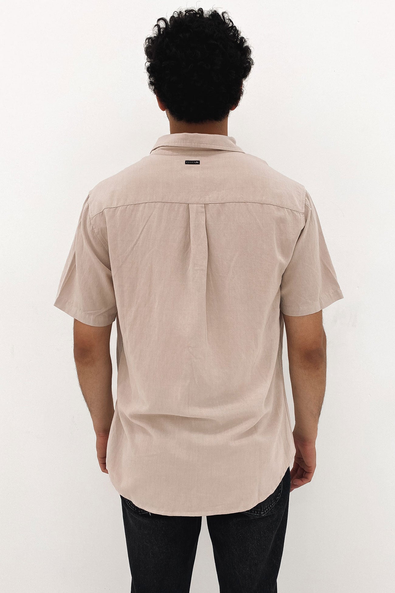 Overtone Short Sleeve Linen Shirt Snow