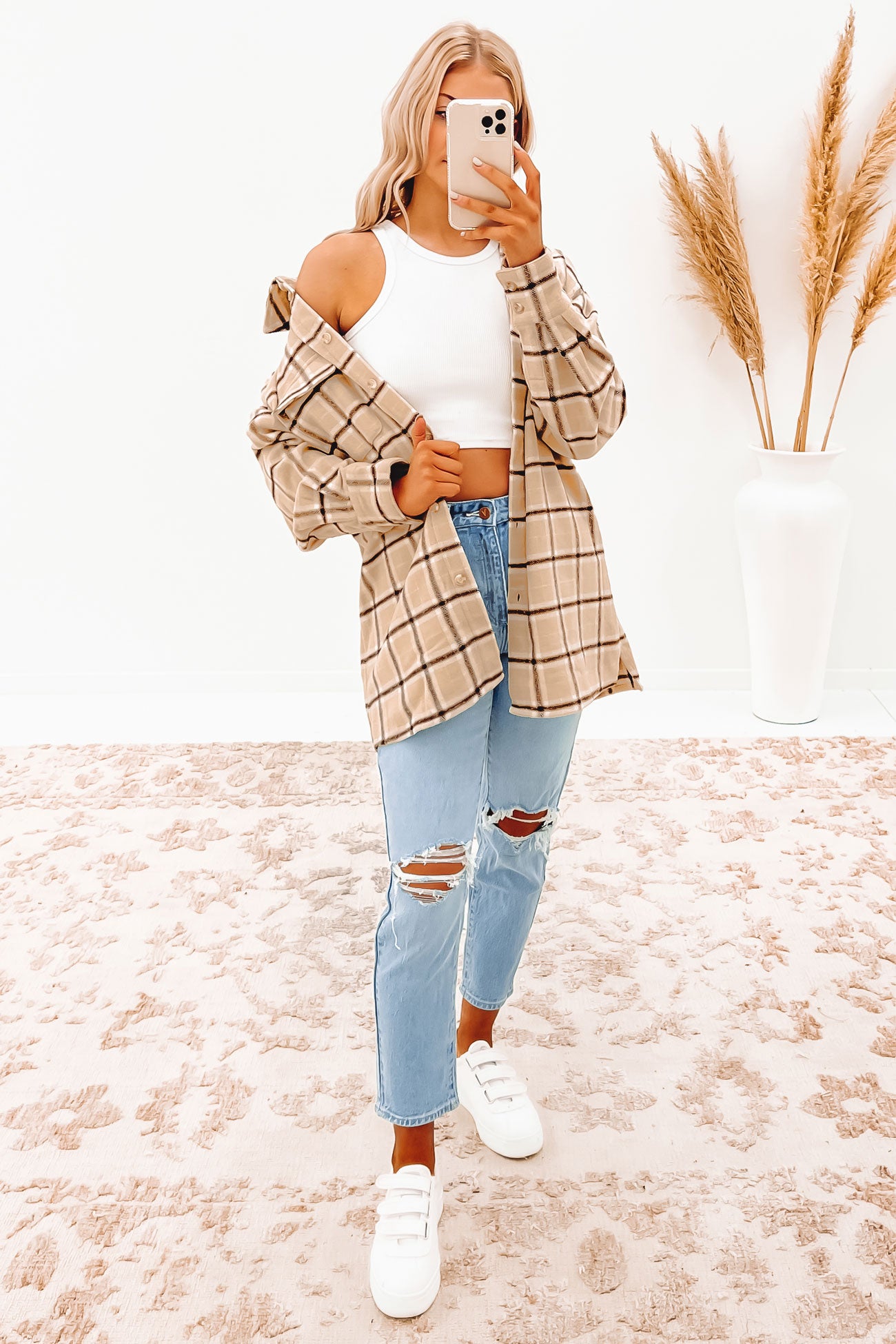 Paige Plaid Shirt Light Fennel