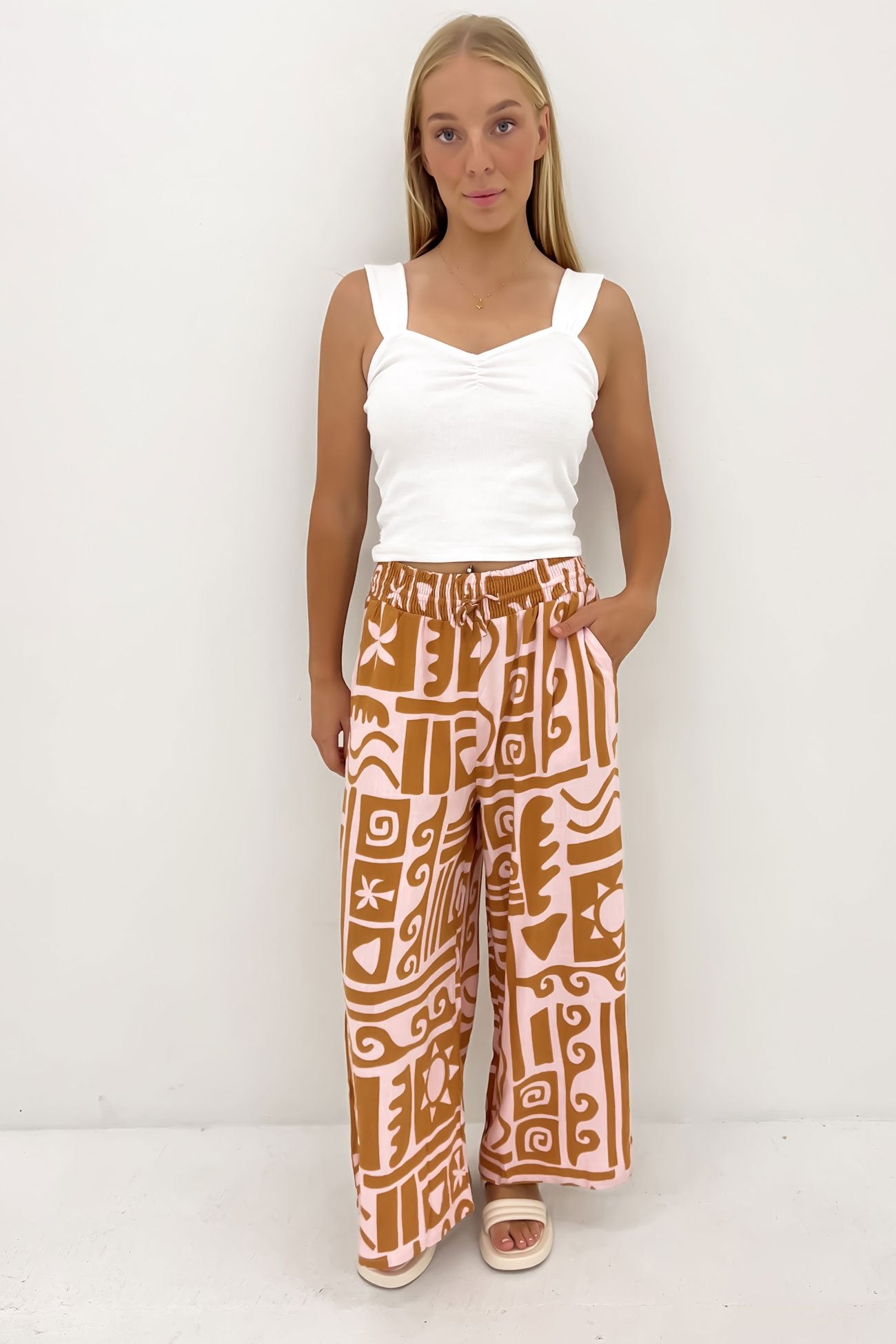 Quincy Pant Pink Orange Laluna