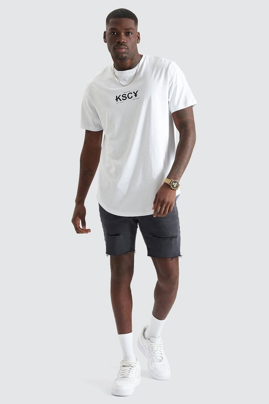 Raid Dual Curved Tee Optical White