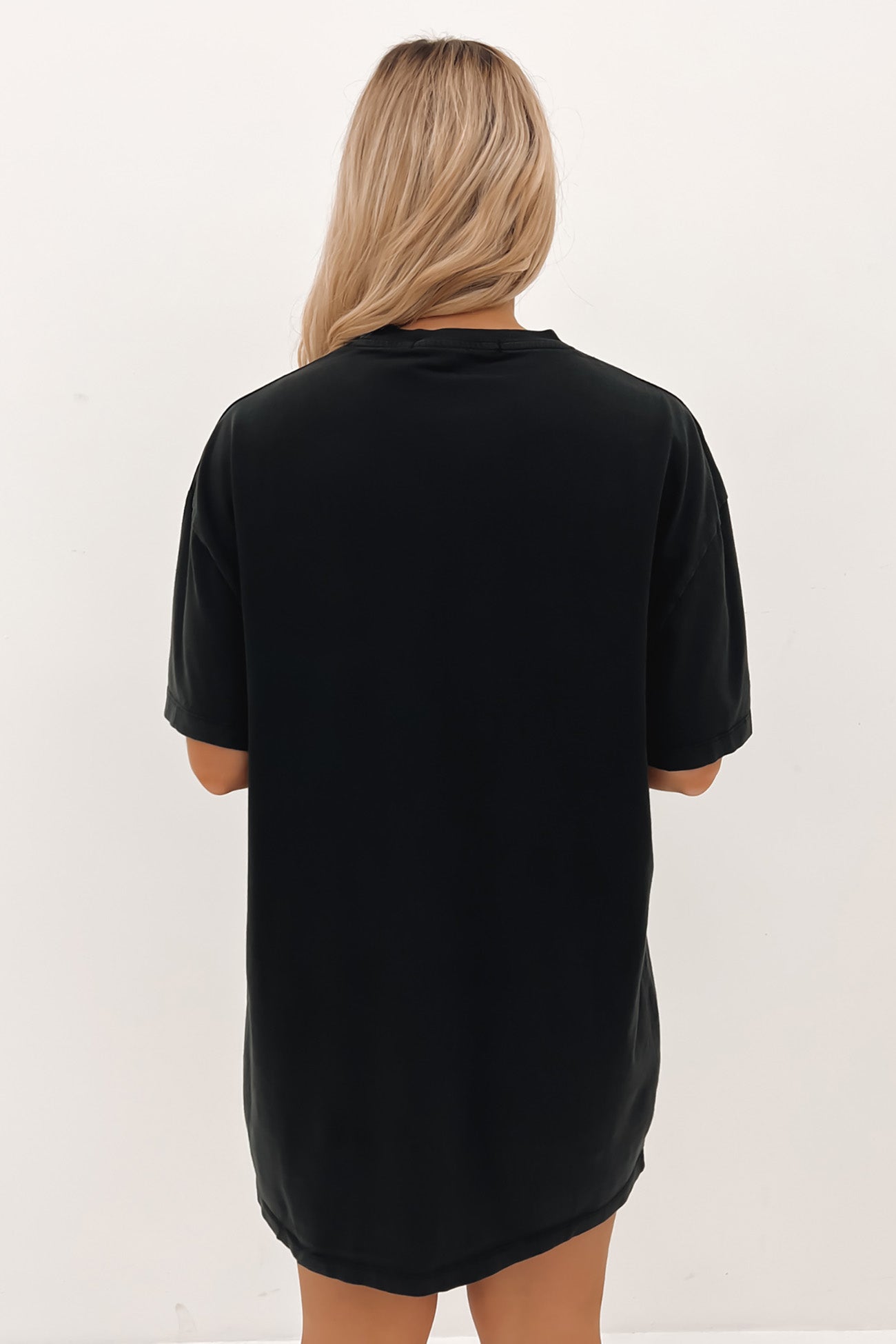 Raptor Tee Dress Washed Black