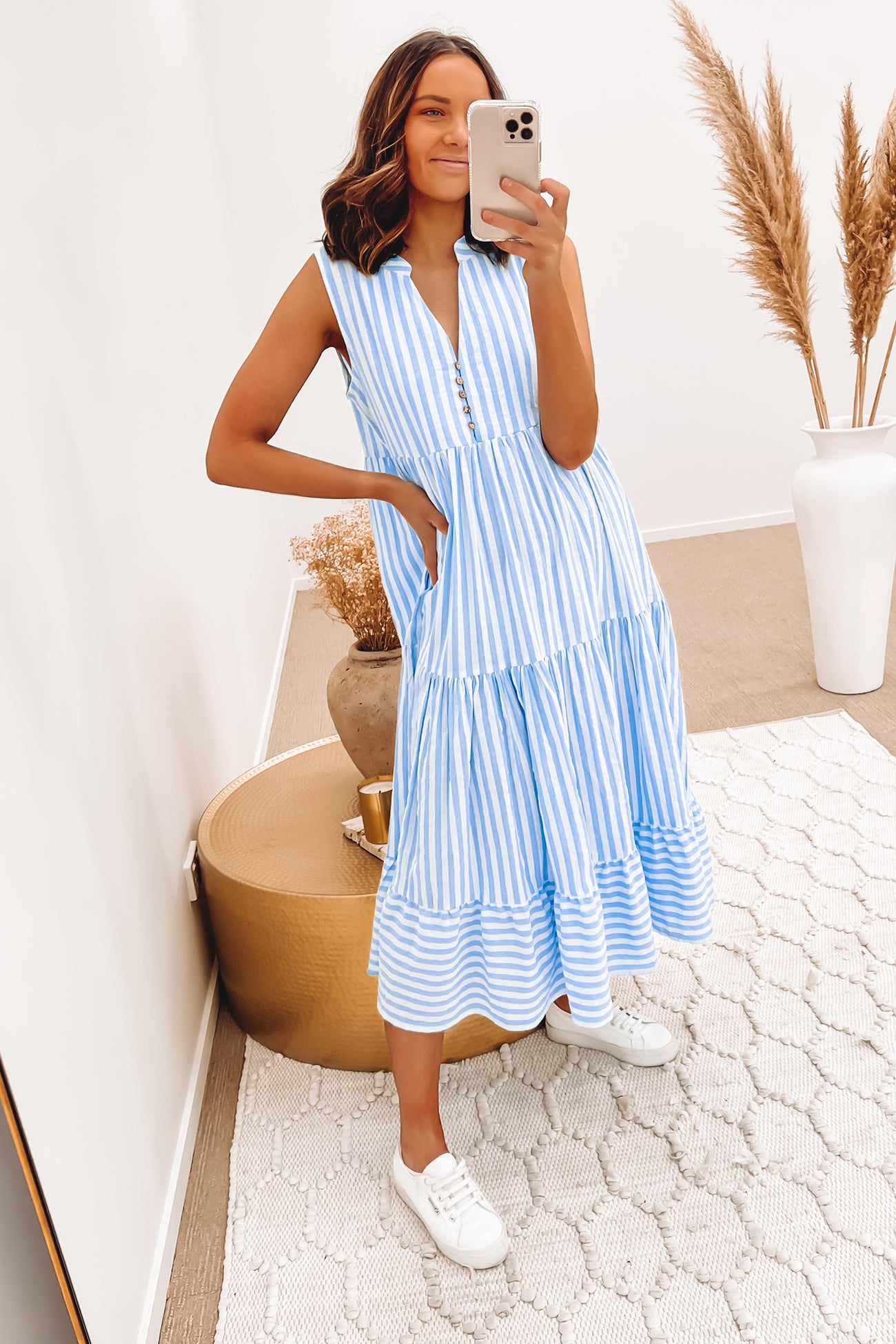 Rayne Maxi Dress Blue Stripe