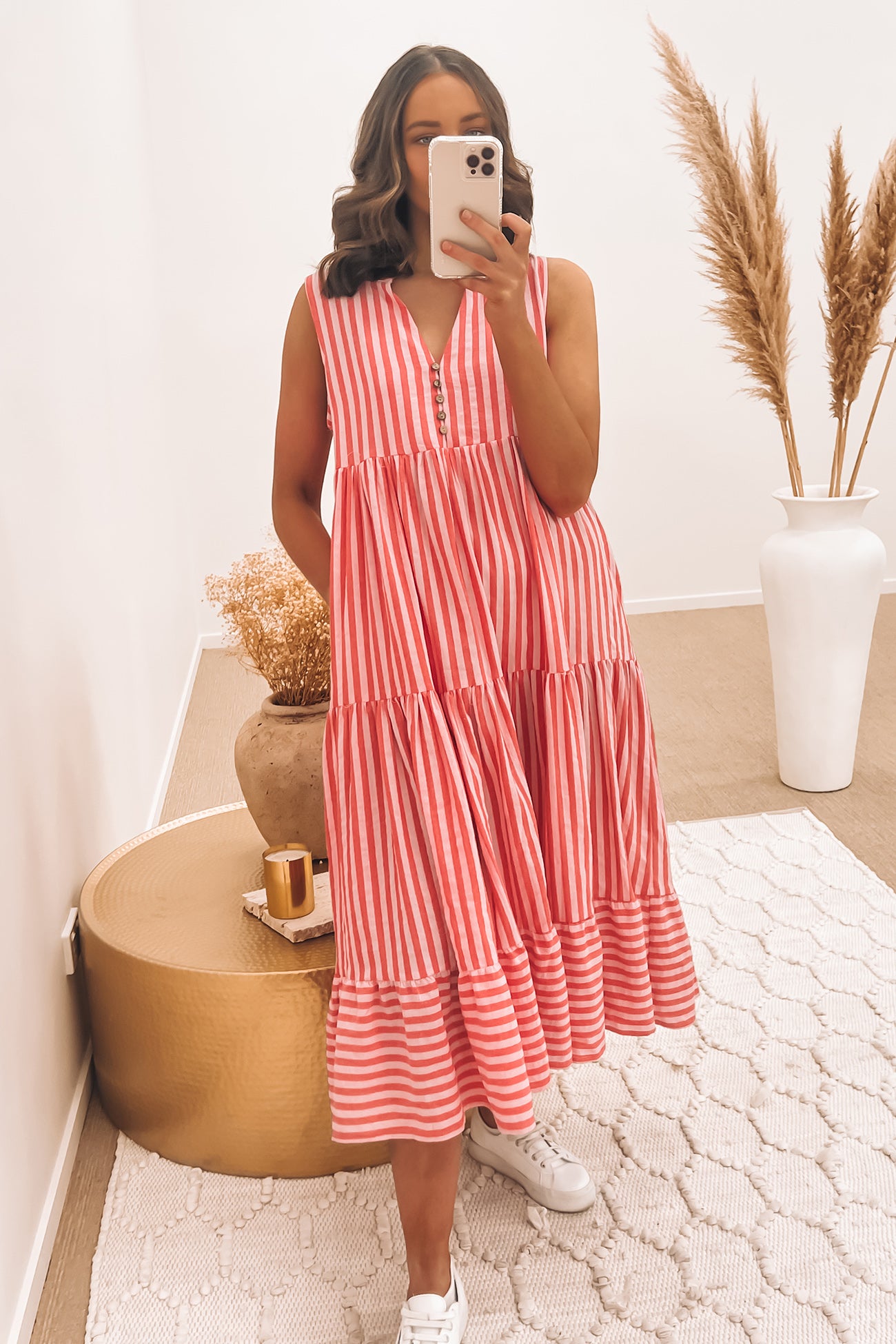 Rayne Maxi Dress Pink Stripe