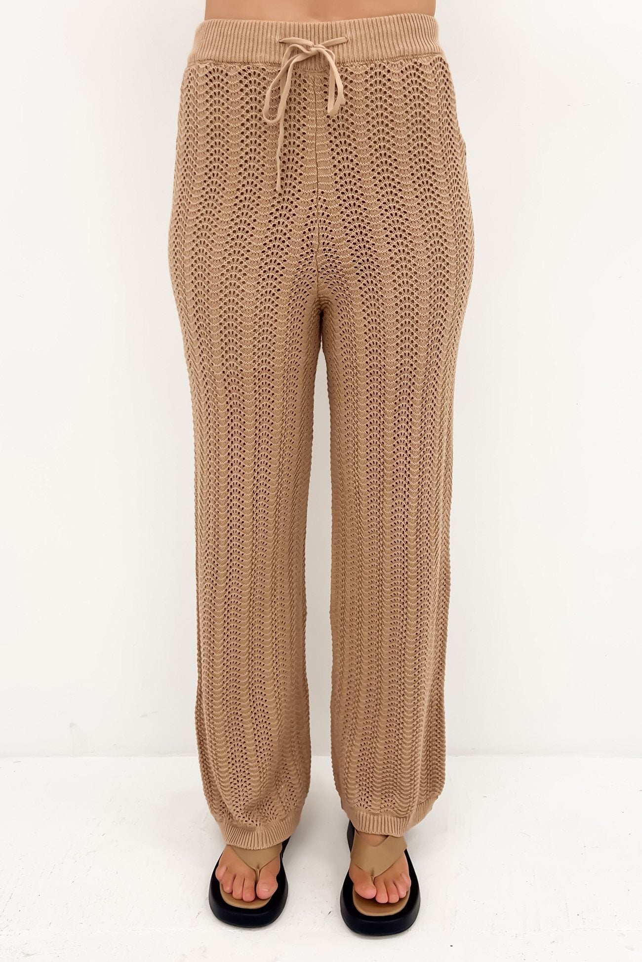 Reagan Crochet Pant Taupe