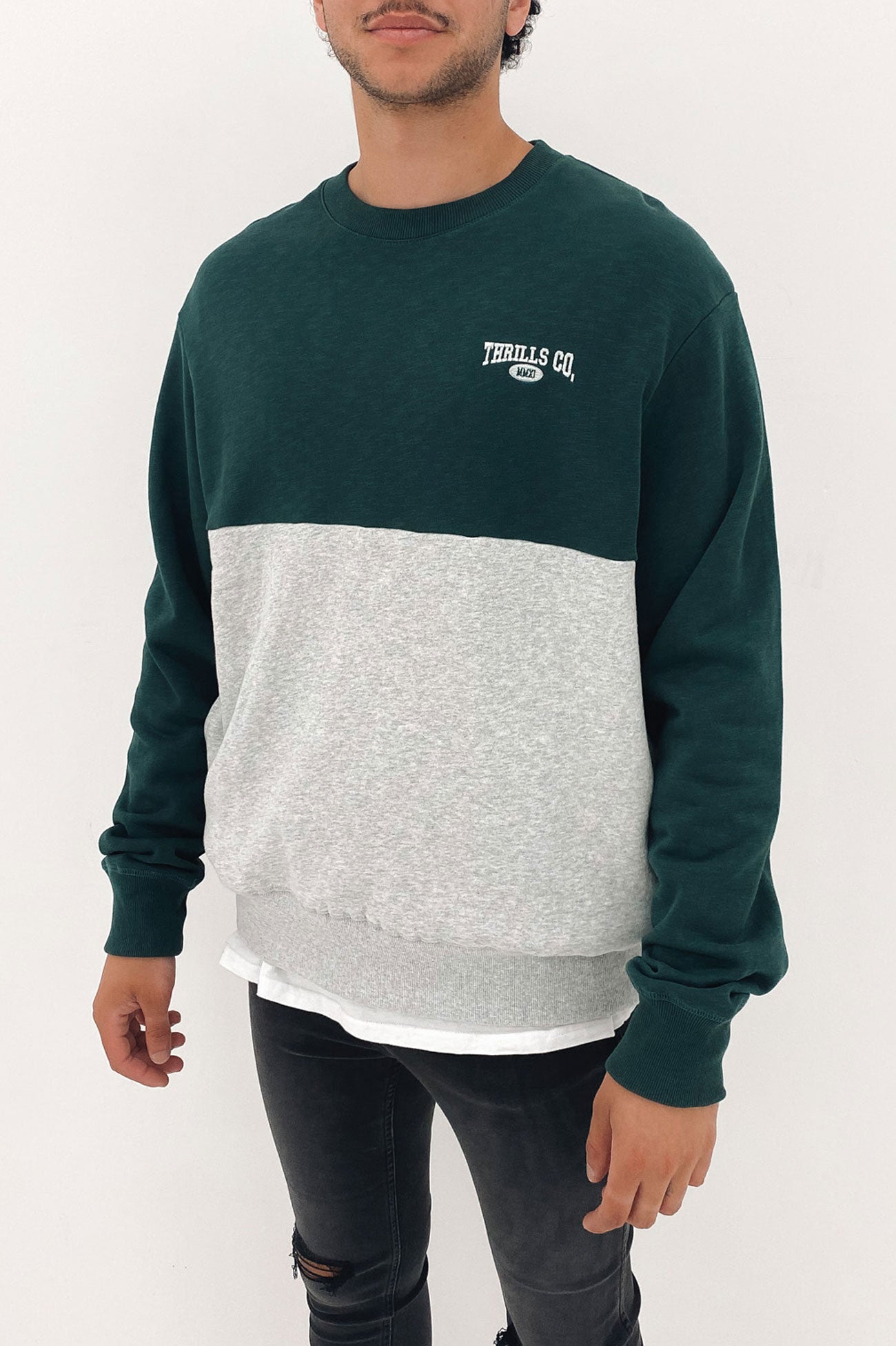 Recruit Oversize Panel Crew Snow Marle