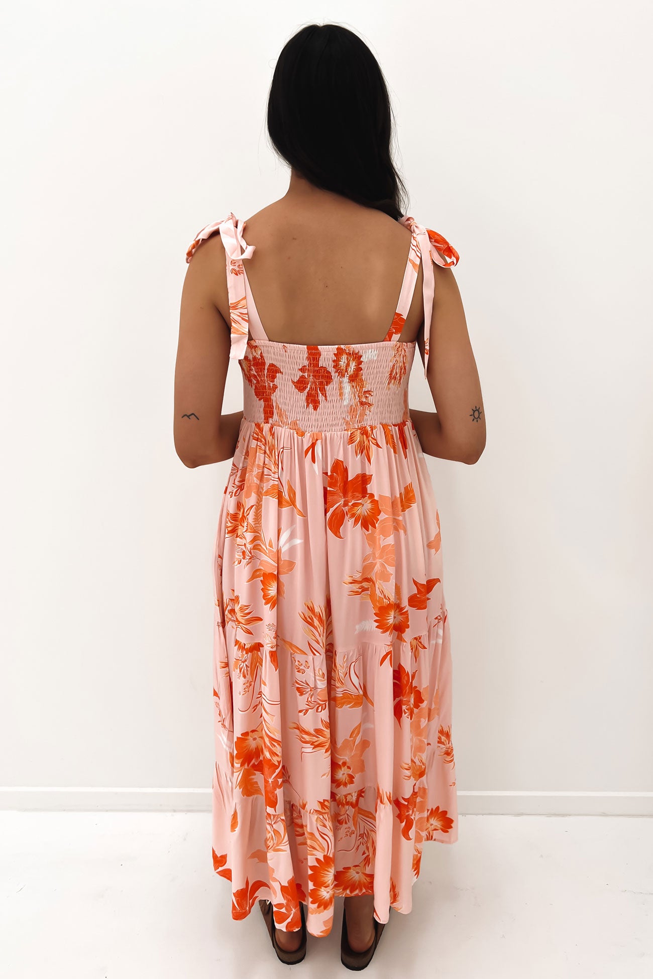 Rhett Midi Dress Pink Floral