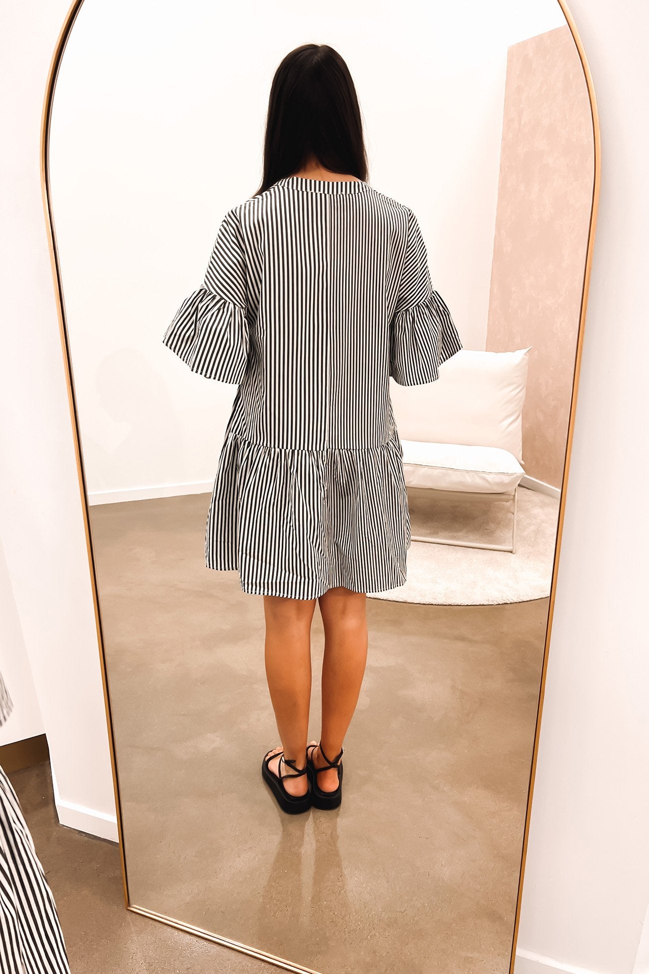 Rochelle Mini Dress Black Stripe