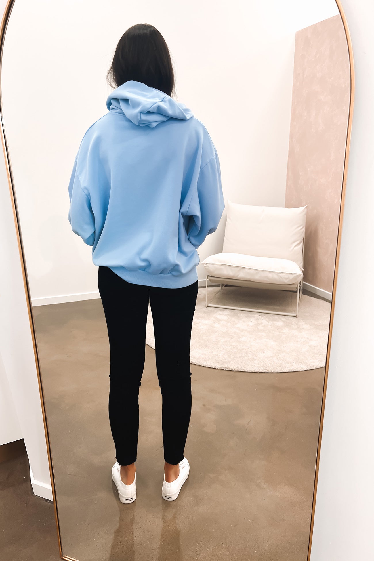 Rusty Script Oversize Hooded Fleece Blue Bell