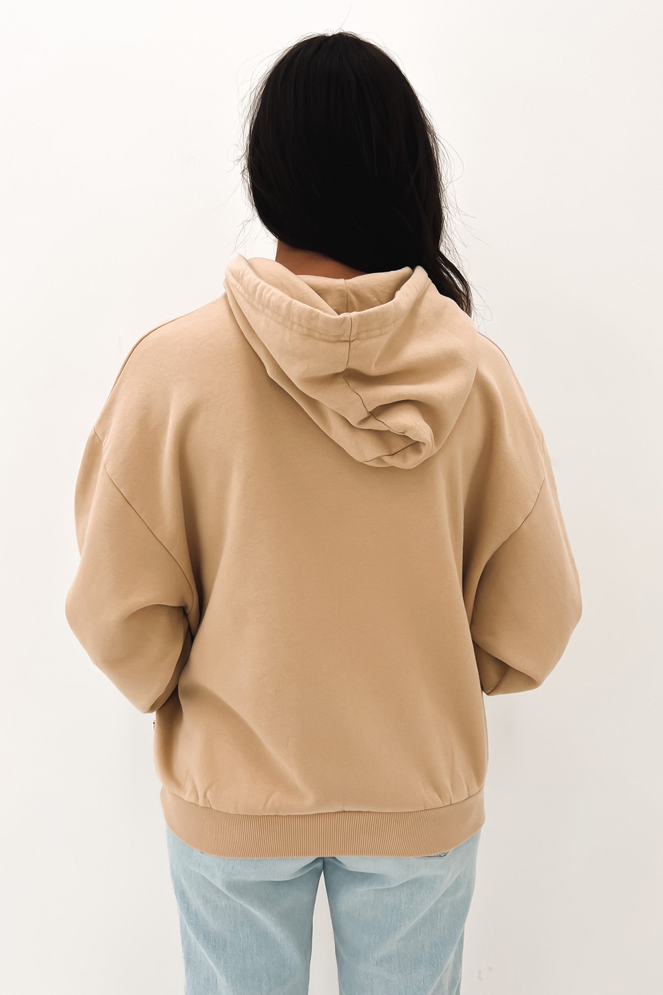 Rusty Script Oversize Hooded Fleece Oatmilk