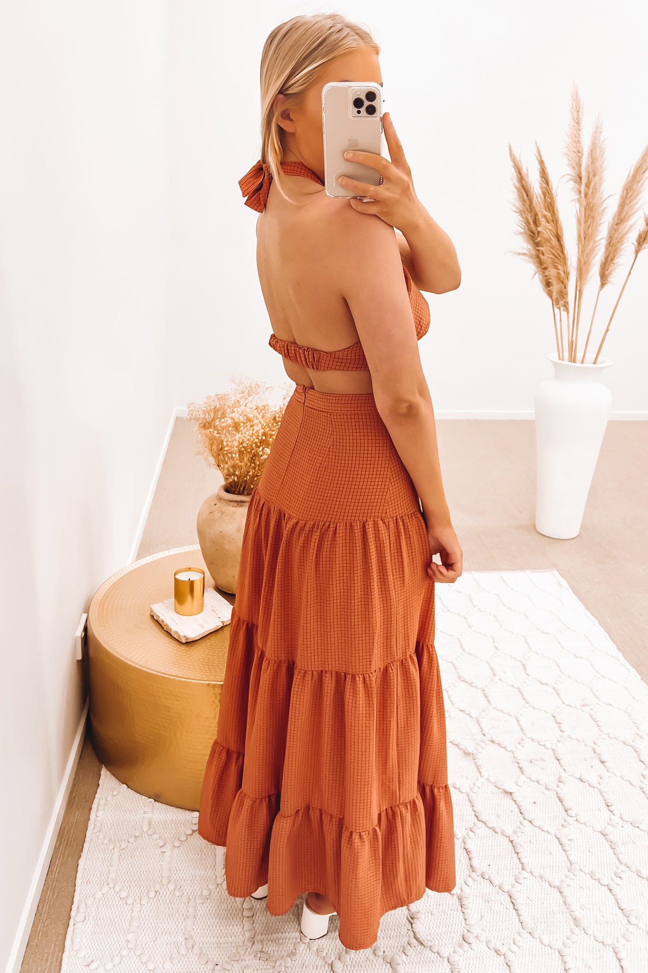 Sabine Midi Dress Rust