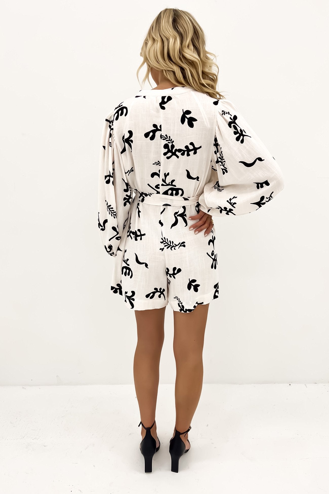 Saige Playsuit Cream Black