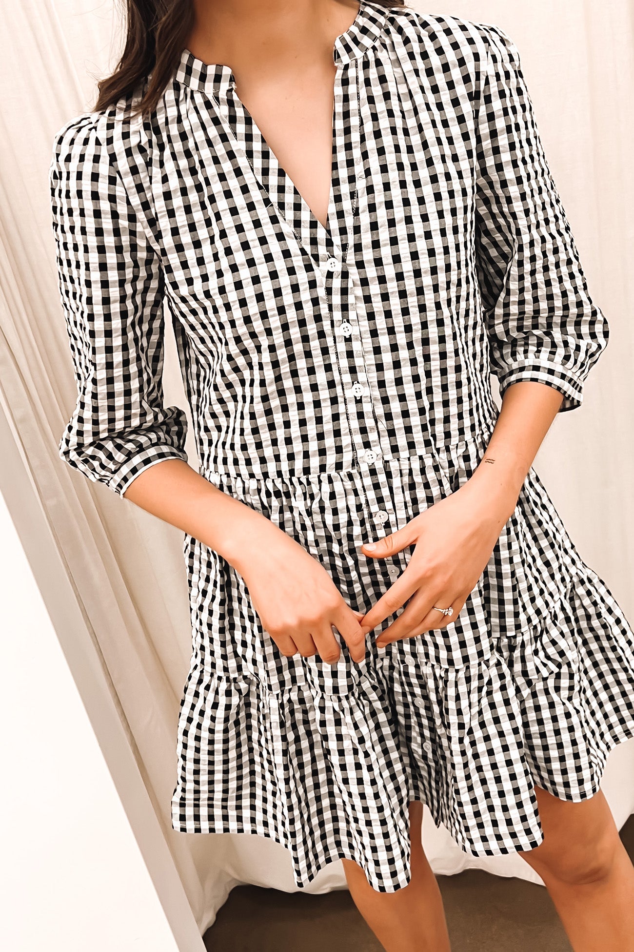 Scarlett Mini Dress Black Gingham